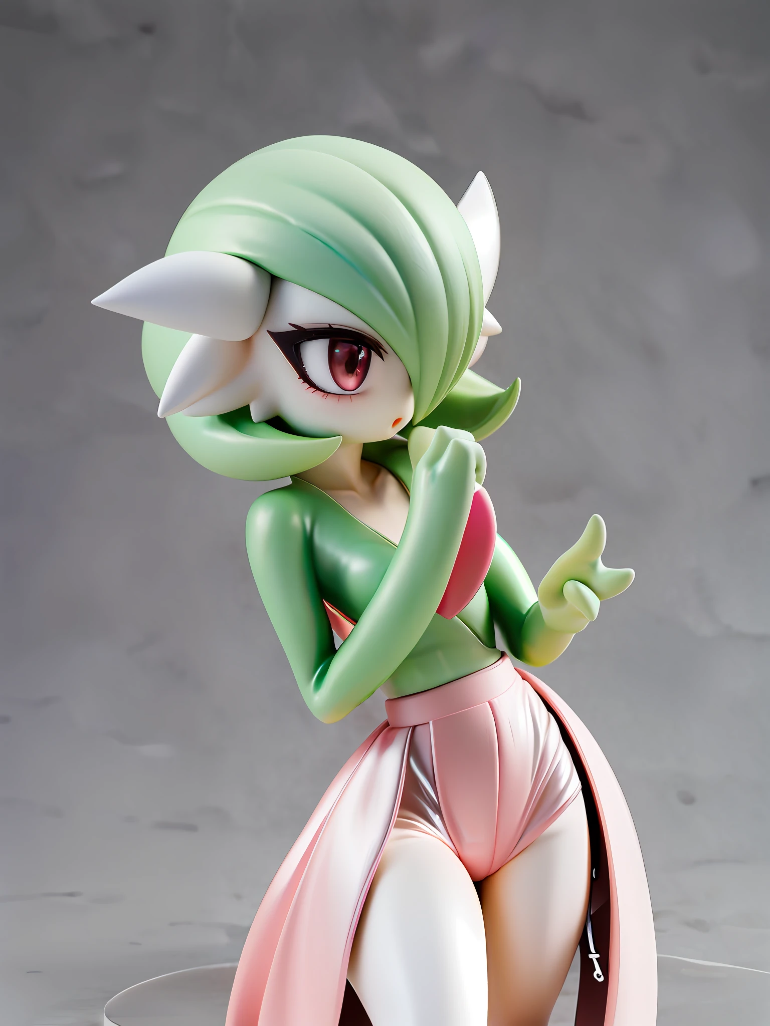gardevoir, white dress, creatures \(company\), game freak, nintendo, pokemon, pokemon \(game\)
BREAK
bangs, colored skin, female focus, flat chest, gen 3 pokemon, green hair, green skin, hair over one eye, multicolored skin, pokemon \(creature\), red eyes, short hair, two-tone skin, white skin
BREAK
,full body, (chibi:0.7), [realistic], [3d], (3dcg), ((octane render)), [fisheye],full body,dutch angle, harada takehito
BREAK
(8k, RAW photo, best quality, masterpiece:1.2), ultra high res, (((realistic, photo-realistic))), professional lighting, detailed lighting, professional photography, fisheye, dynamic angle, high quality, high res, extremely detailed, bloom
BREAK
depth of field, sketch, sharp focus, soft lighting, good composition, god light highlight, detailed, (((photorealistic details))), detailed skin, to8contrast style