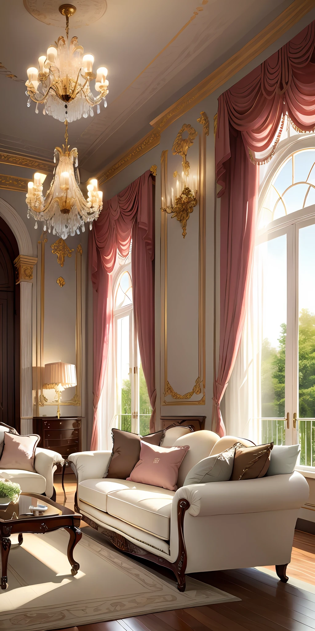 European-style living room, interior decoration details, decoration design drawing --v 6