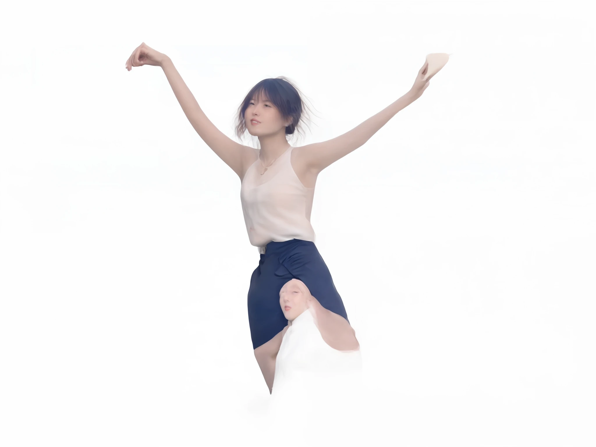 arafed child jumping in the air with her arms outstretched, jumping for joy, jump pose, jumping towards viewer, leaping towards viewer, jumping at the viewer, jumping, leaping, in a jumping float pose, leaping into the air, heroic jumping pose, kid, horizontally leaping!!!, leaping with arms up, happy kid