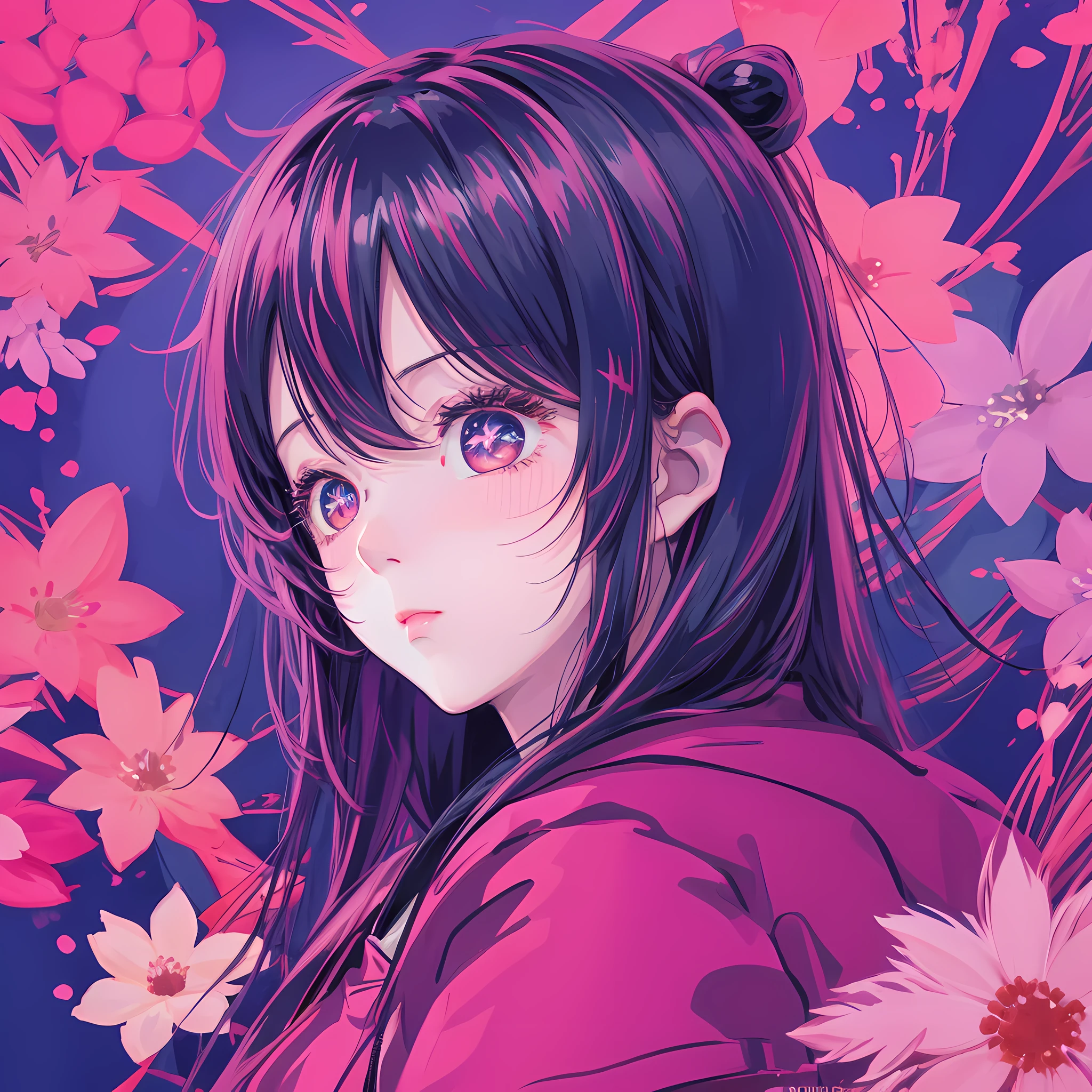 Ai hoshino, Oshi no ko, anime wallpaper, 4K, quality, well made eyes, colorful background, watercolor
