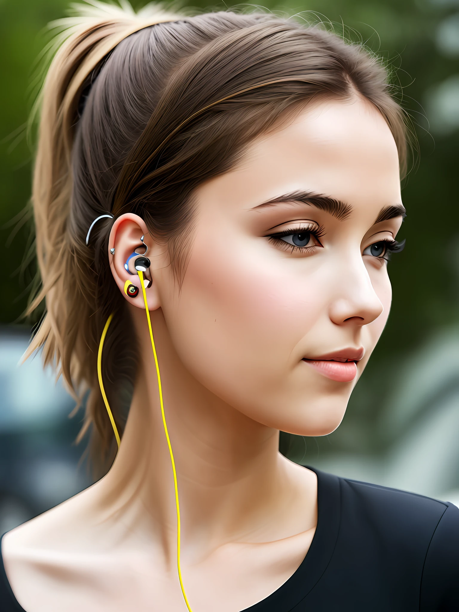 Woman with earphone