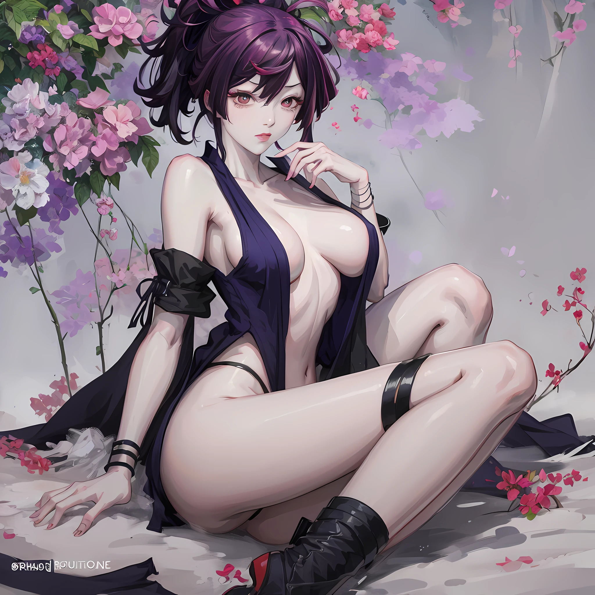 Yuzuriha, jigokuraku, hells paradise, anime wallpaper, 4K, quality, beautiful body, colorful background, watercolor