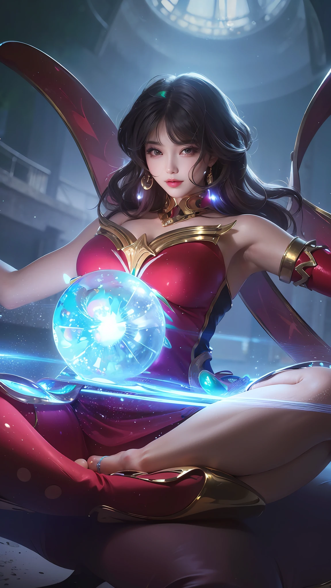 (8k, RAW photo, photorealistic:1.25) ,( lipgloss, eyelashes, gloss-face, glossy skin, best quality, ultra highres, depth of field, chromatic aberration, caustics, Broad lighting, natural shading,Kpop idol) looking at viewer with a serene and goddess-like happiness,