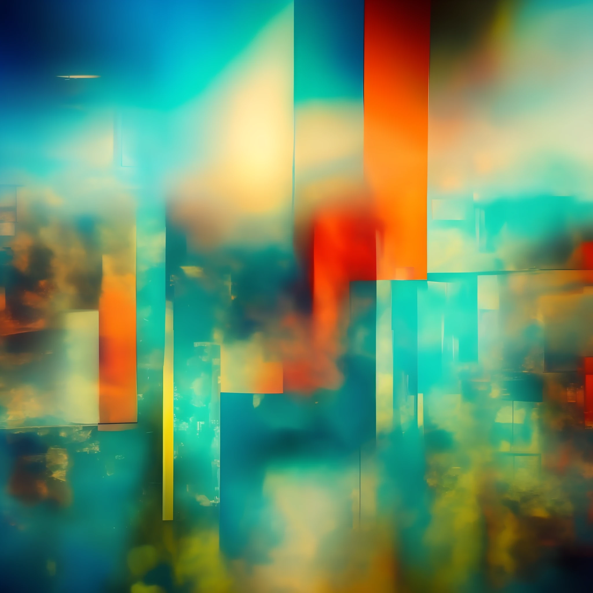 abstract face in a city landscape, Abstract Realities
