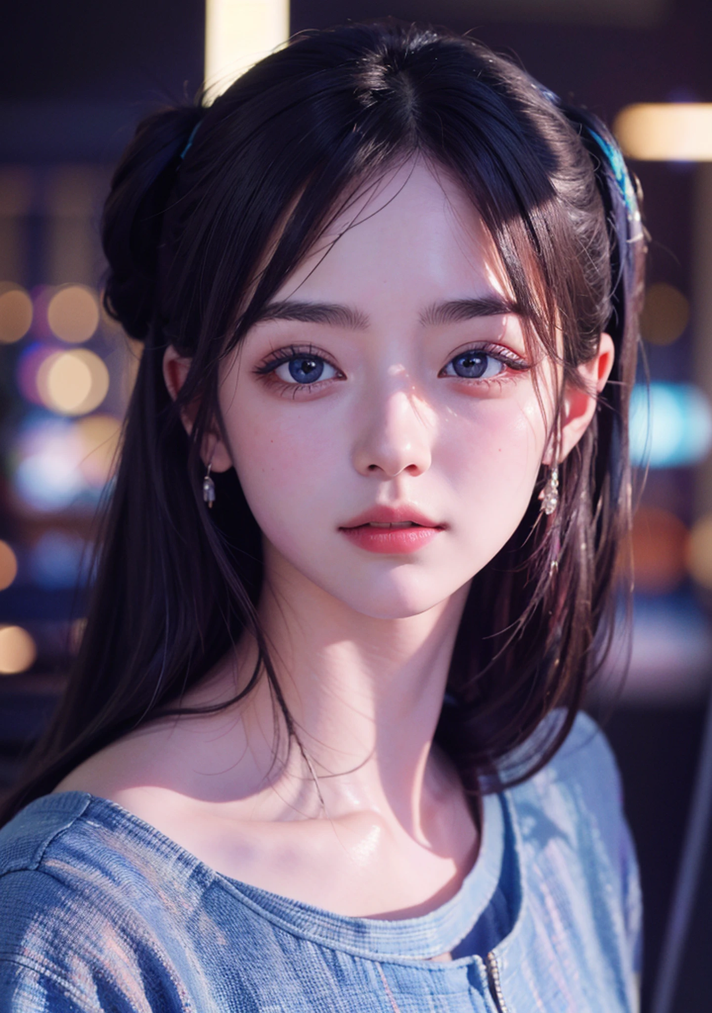 Best Quality, Masterpiece, Ultra High Resolution, (Realistic: 1.4), Original Photo, Side Light, Fine Beautiful Eyes: 1.2, Masterpiece* Portrait, Realism, Genshin, 1 Girl, Ultra Detailed