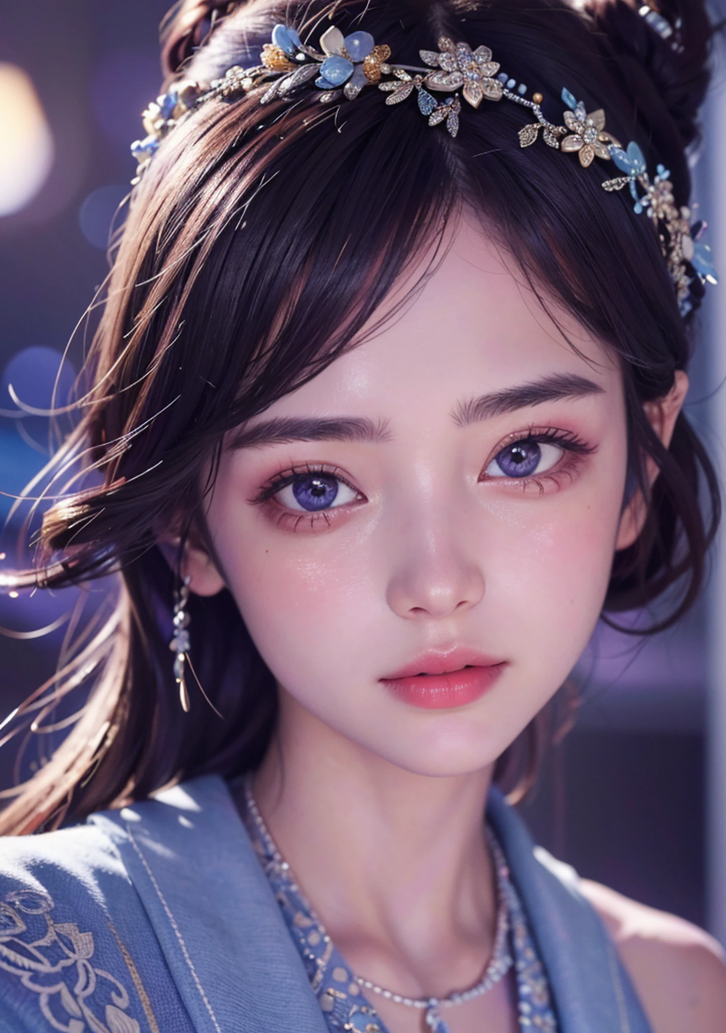 Best Quality, Masterpiece, Ultra High Resolution, (Realistic: 1.4), Original Photo, Side Light, Fine Beautiful Eyes: 1.2, Masterpiece* Portrait, Realism, Genshin, 1 Girl, Ultra Detailed