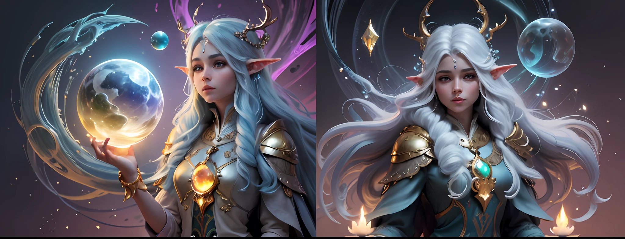 6fantasyworld, Dreamweaver, (flowing elven hair), ethereal floating body, serene gaze, hyper-realistic digital painting (1.3), magical details (1.4), true masterpiece (1.2), enchanted fantasy world, shrouded in ethereal mist, reality fusion technique, immersive 12k canvas (1.5), vibrant and exuberant, high-resolution file, ultra-detailed (1.4), transcendental quality (1.3). --auto --s2