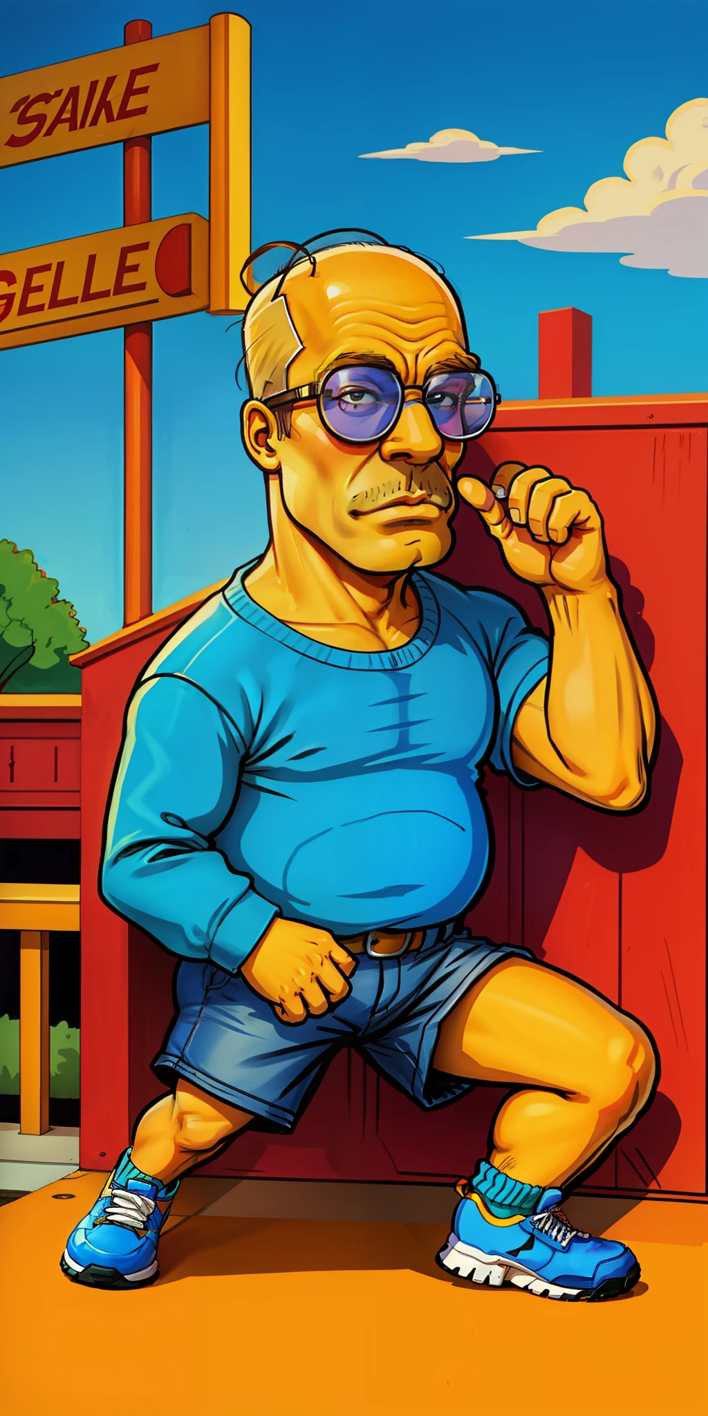 The Simpsons style, ((man)), glasses, masterpiece, man