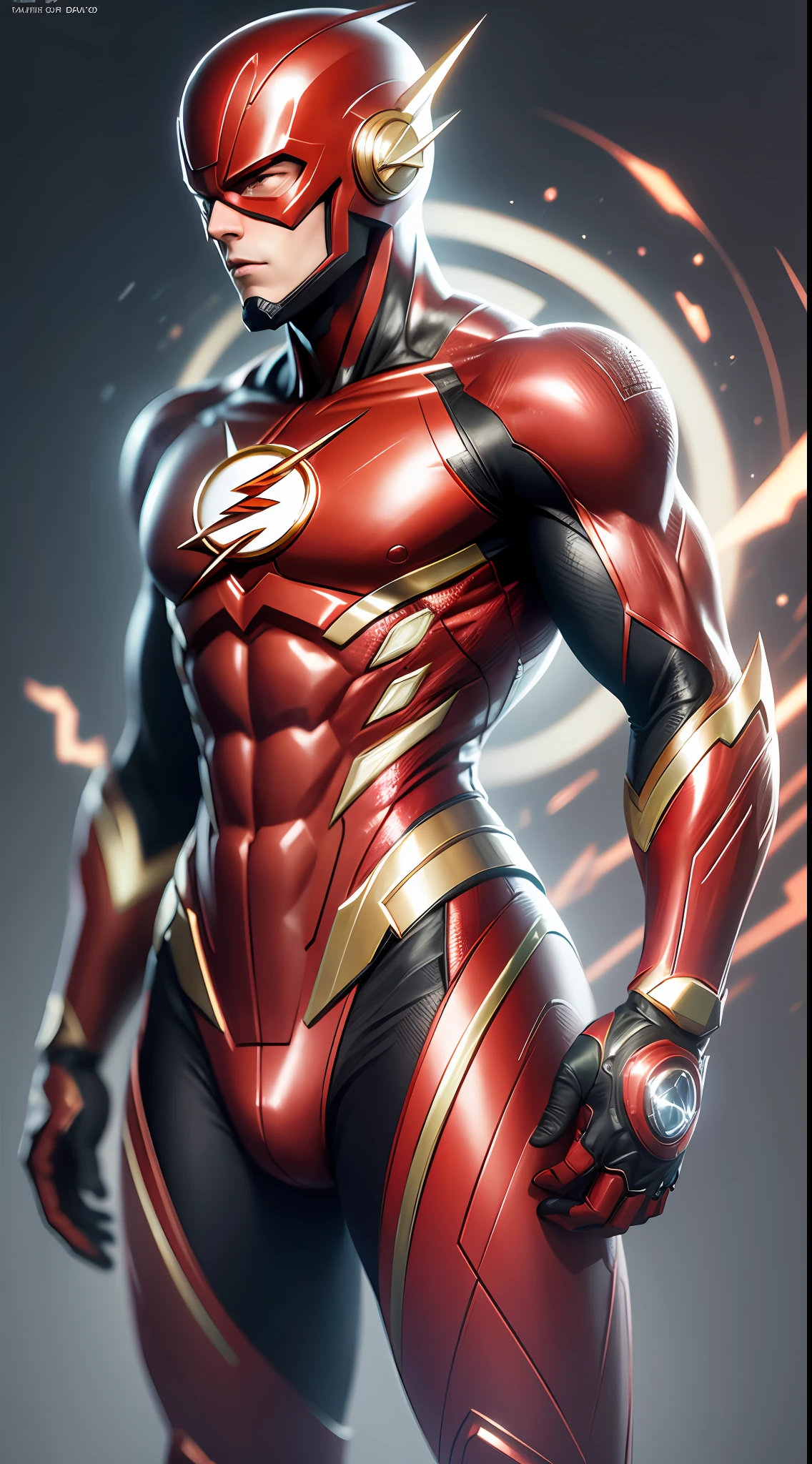 flash, the flash, superhero, hero, dc, 3d, realistic, red suit with yellow details, white background, man, yellow rays, symbol of the flash superhero, flash suit, snow, predominant white color, futuristic, technology , intricately detailed, fine details, detailed body, hyperdetailed , full body, soft diffused lighting, depth of field, full body, intricate, high detail, sharp focus, full body + ultra, realistic, detailed, ultra realistic details, Clear Light style cinematic + full body, 8k, rendering, ultra detailed, side light, sunlight beauty, clear light --auto --s2