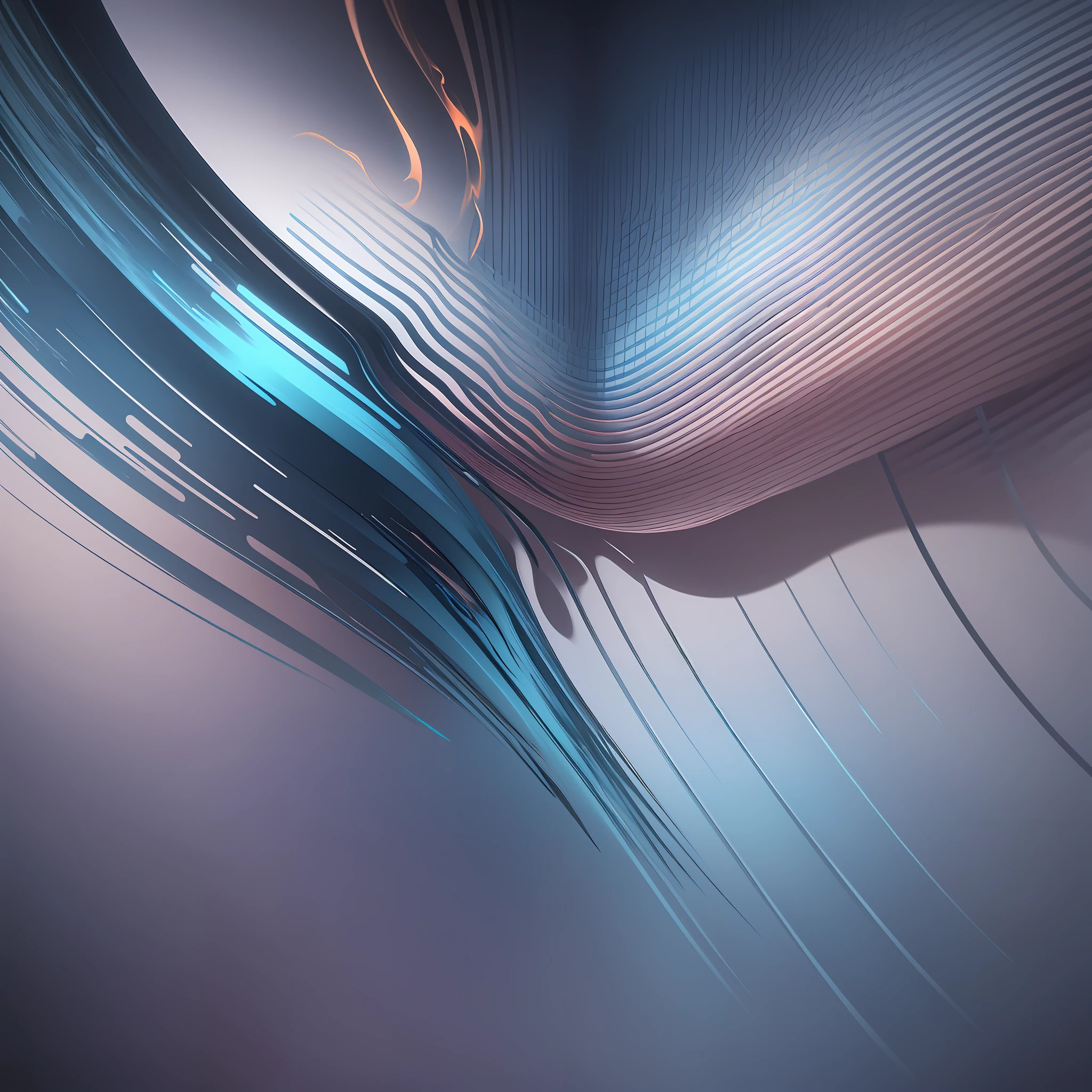 Gradient wallpaper, abstract color surrealism, (smoke: 0.6), (smooth: 1.2), 3D momentum, luminous color mix, simple, depth, waves, light ridge, fire, tech blue.