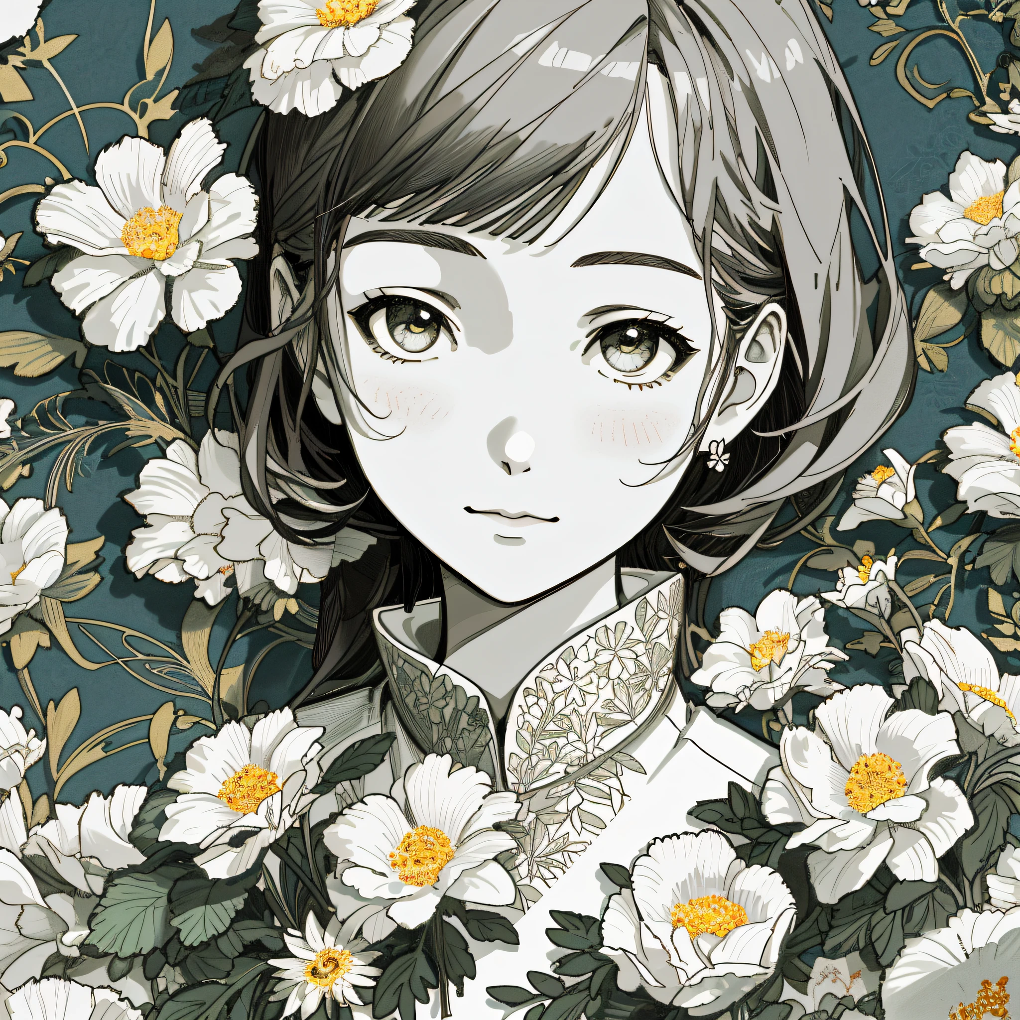 Create a floral pattern, various types of flowers, realistic style, with highly detailed elements, with the sharp image should be colorful, classic and elegant look.