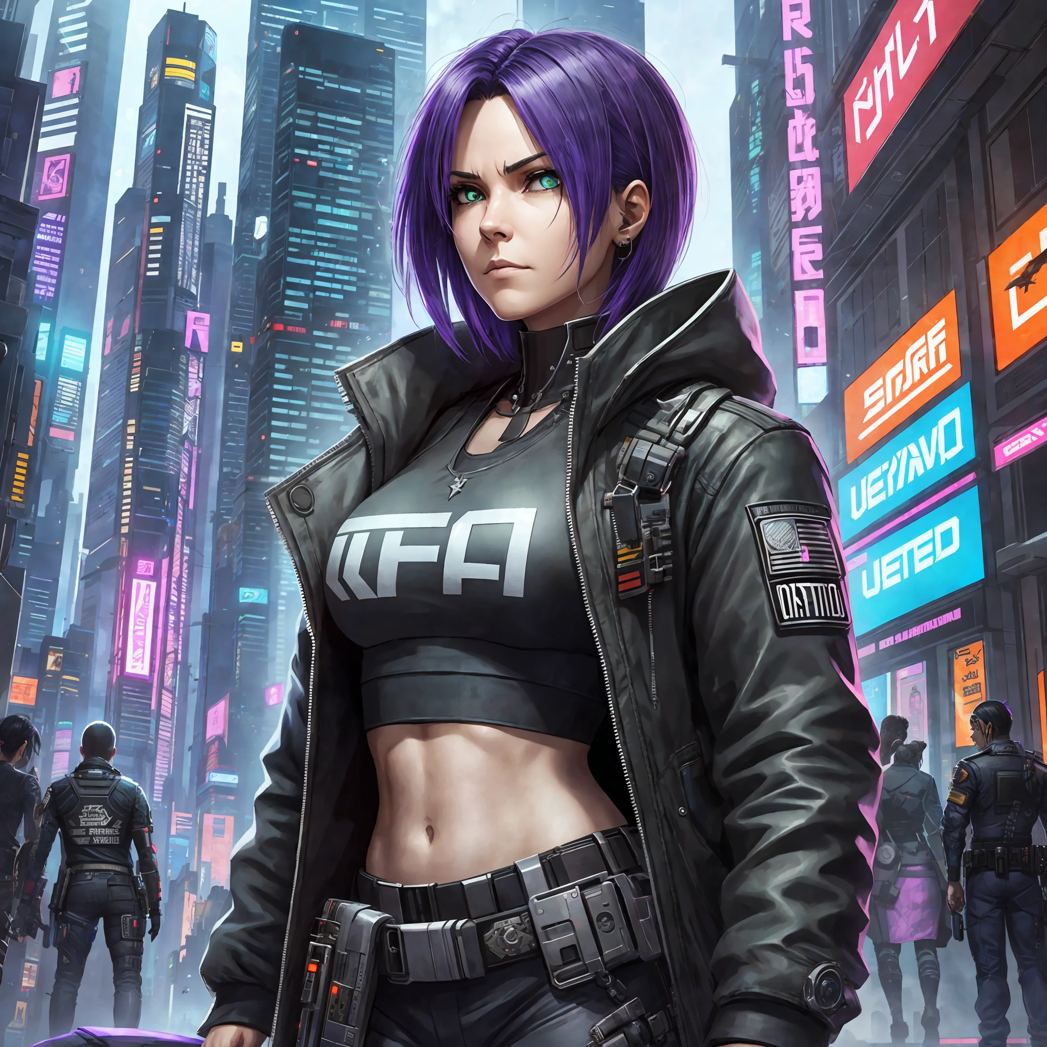 A well-connected former female sheriff who works now as a private investigator, cyberpunk theme, cyberpunk, cyberpunk clothes --auto --s2