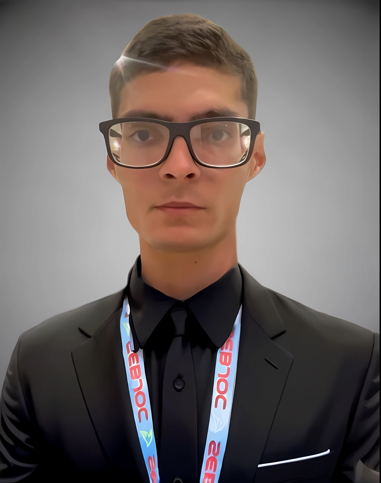 arafed man in a suit and tie with a name tag, professional picture, daniel dociu, bogdan rezunenko, professional profile picture, kacper niepokolczycki, jakub gazmercik, raphael personnaz, andrey surnov, andrei riabovitchevy, in suit with black glasses