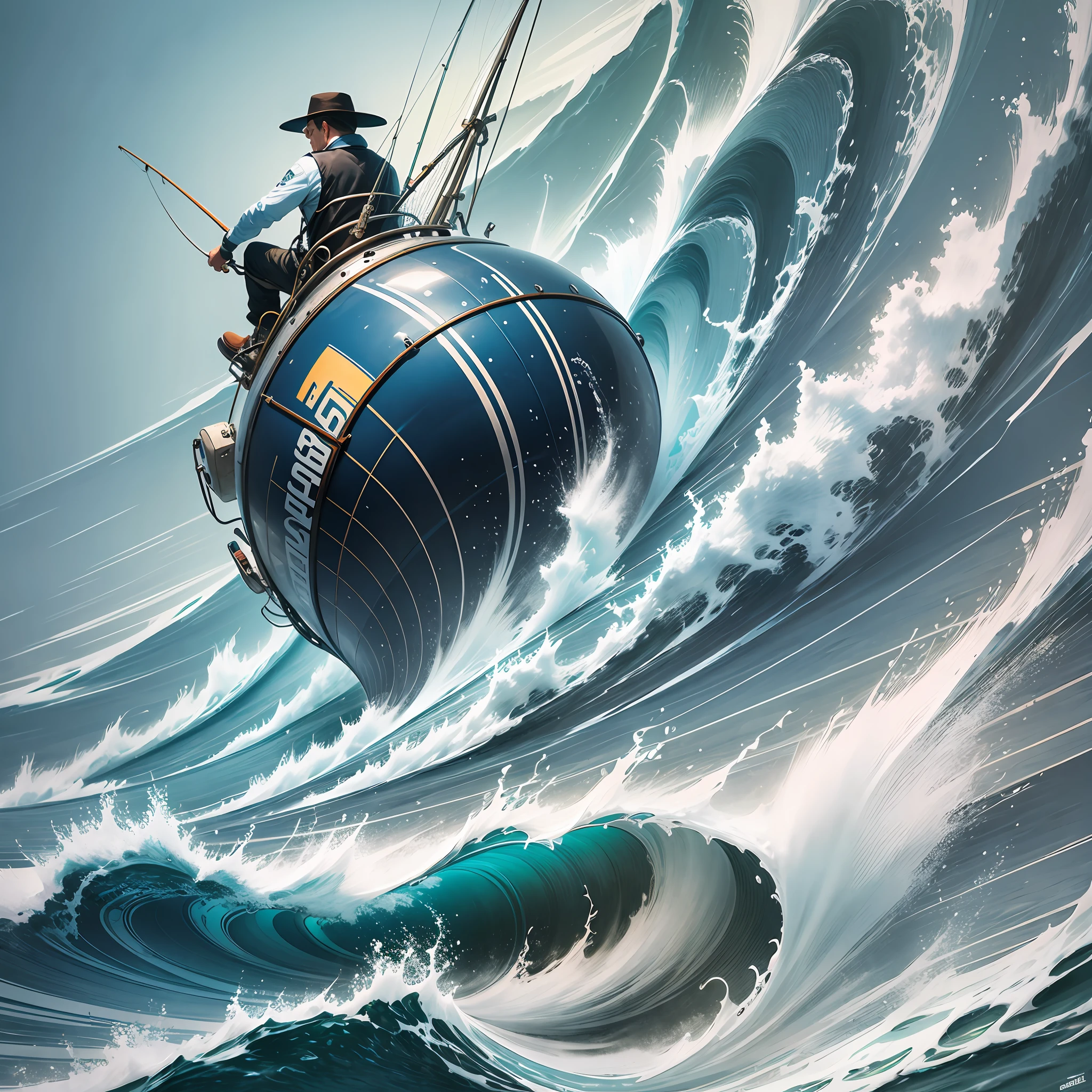 fisherman, Surrealism, speed lines, Futurism --auto --s2
