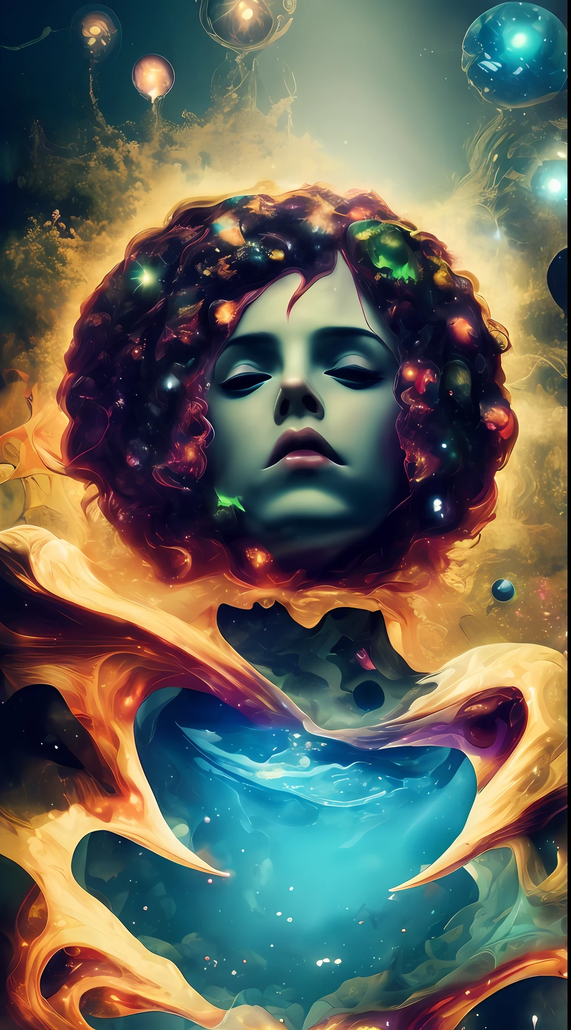 Incredible and spectacular scene, a "((high quality)), (detailed)), ((fantasy)), illustration, perspective (45 degree tilt angle), theme (enchanted forest style), scene elements (handsome boy, beautiful girl), picture quality (3D rendering effect), exquisite details, beautiful lights "emerge from glowing clouds, fractal nebula lines, cosmic entities, celestial bodies, universes, vibrant and vivid, swirling, rotating, impractical, high contrast, co-metabolic, magical, mysterious, mysterious, surreal, Oversaturated, colorful