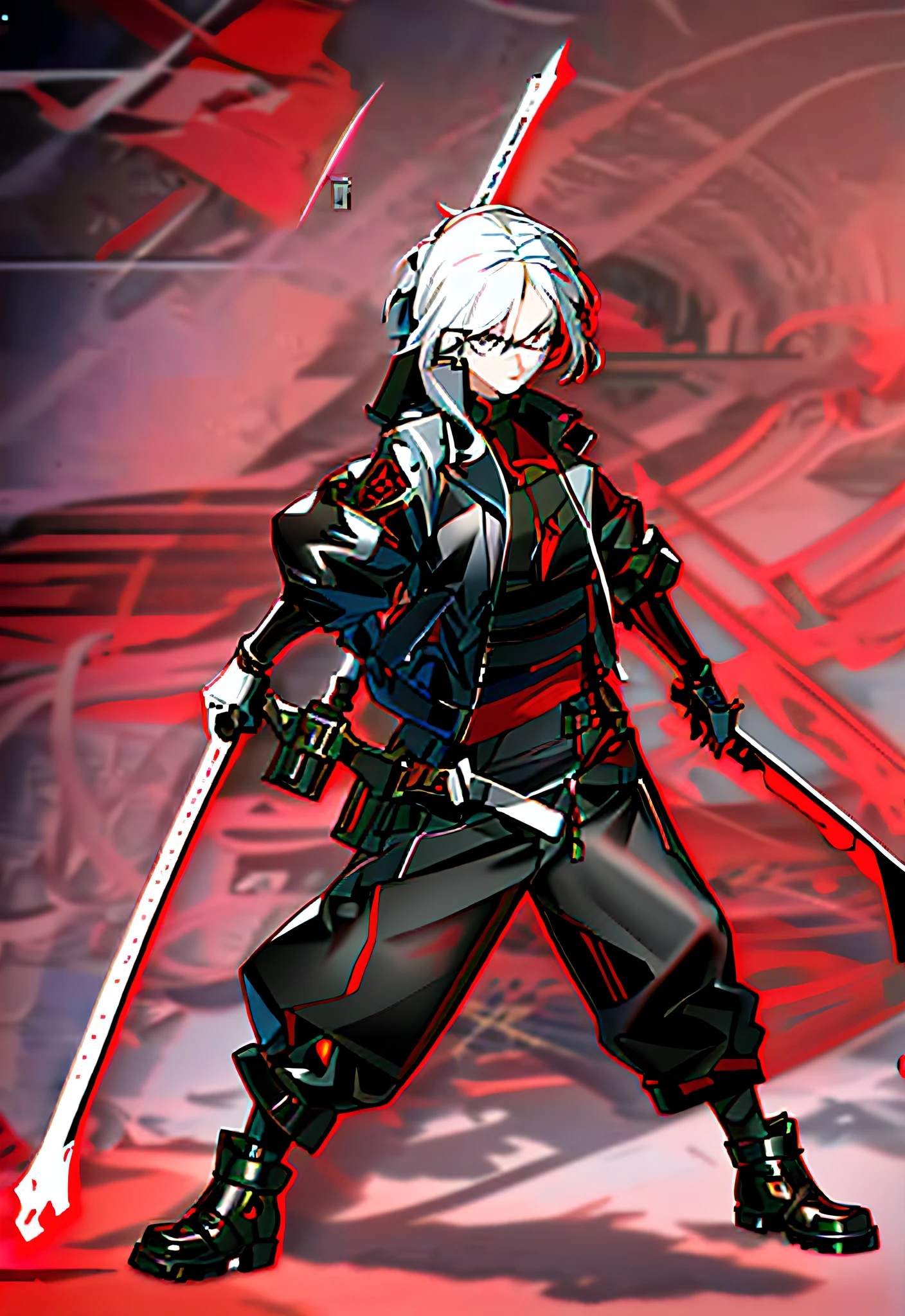 anime character with white hair and black outfit holding two swords, badass anime 8 k, from girls frontline, girls frontline style, detailed anime character art, an edgy teen assassin, ( ( character concept art ) ), official character art, girls frontline cg, fine details. girls frontline, 2 b, 2b, best anime 4k konachan wallpaper