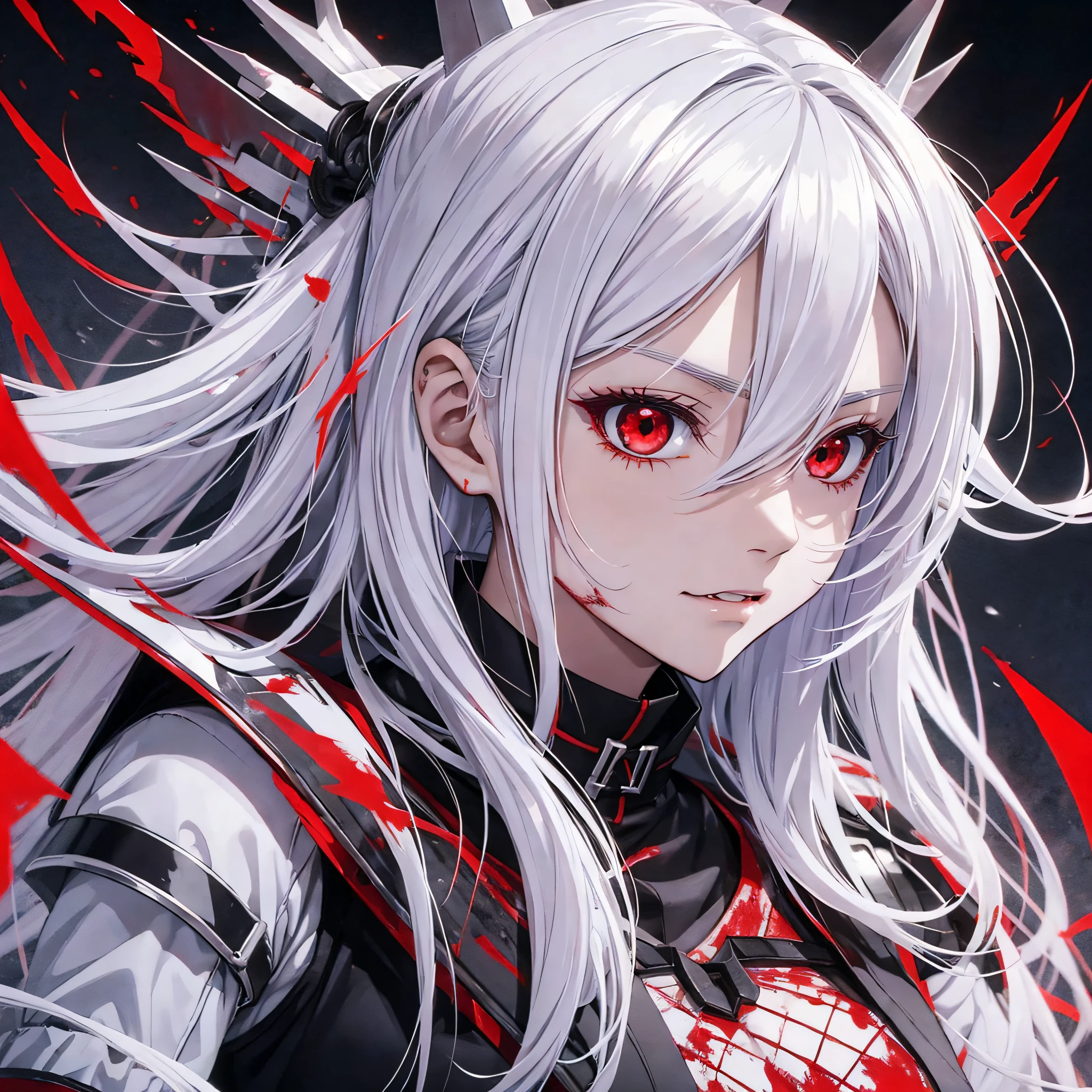 (Anime White Hair Red Eyes Blood Clan Castle Bat Lori) , (Very high quality!) , (Adopted a girly Japanese art style!) ) + [Half body + dynamic posture + Handheld weapon: 1.4] , (Composition creates tension and enhances the atmosphere) + [Light source: 0.8 + Shadow: 0.9, creates a sense of horror), background depicts castle night scene, (depicts the fangs of the blood tribe and biting dynamic scene)![ +Red Effects: 1.3] --auto --s2