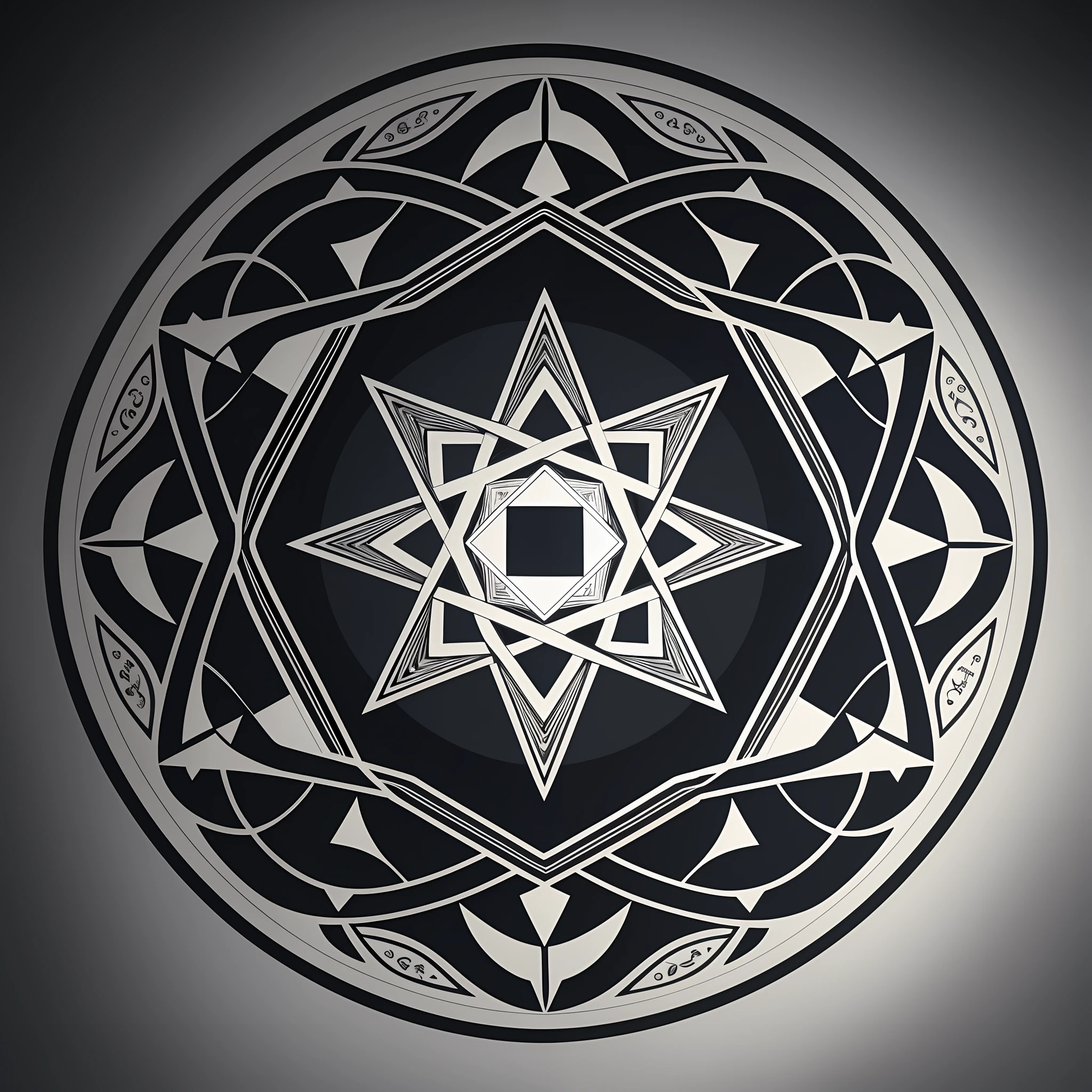 Create a unique dark symbol, sacred geometry, minimalist, high definition --auto --s2