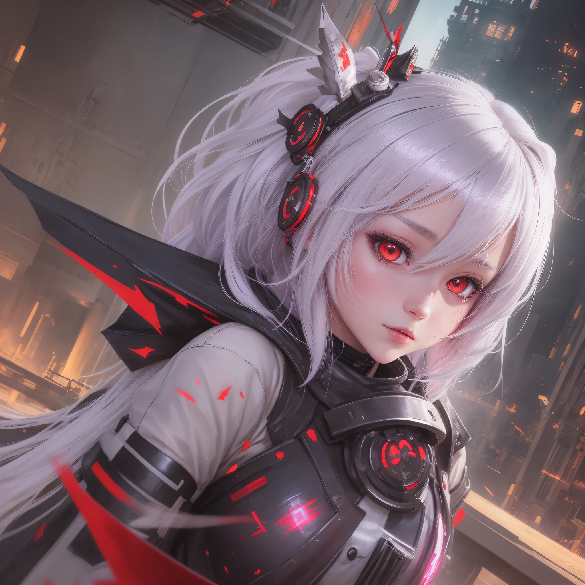 "Moe anime, white hair, crimson eyes, blood clan, pale castle, dense bat swarm, cute loli character, creative drift-auto, fantasy ship girl-s2." --auto --s2