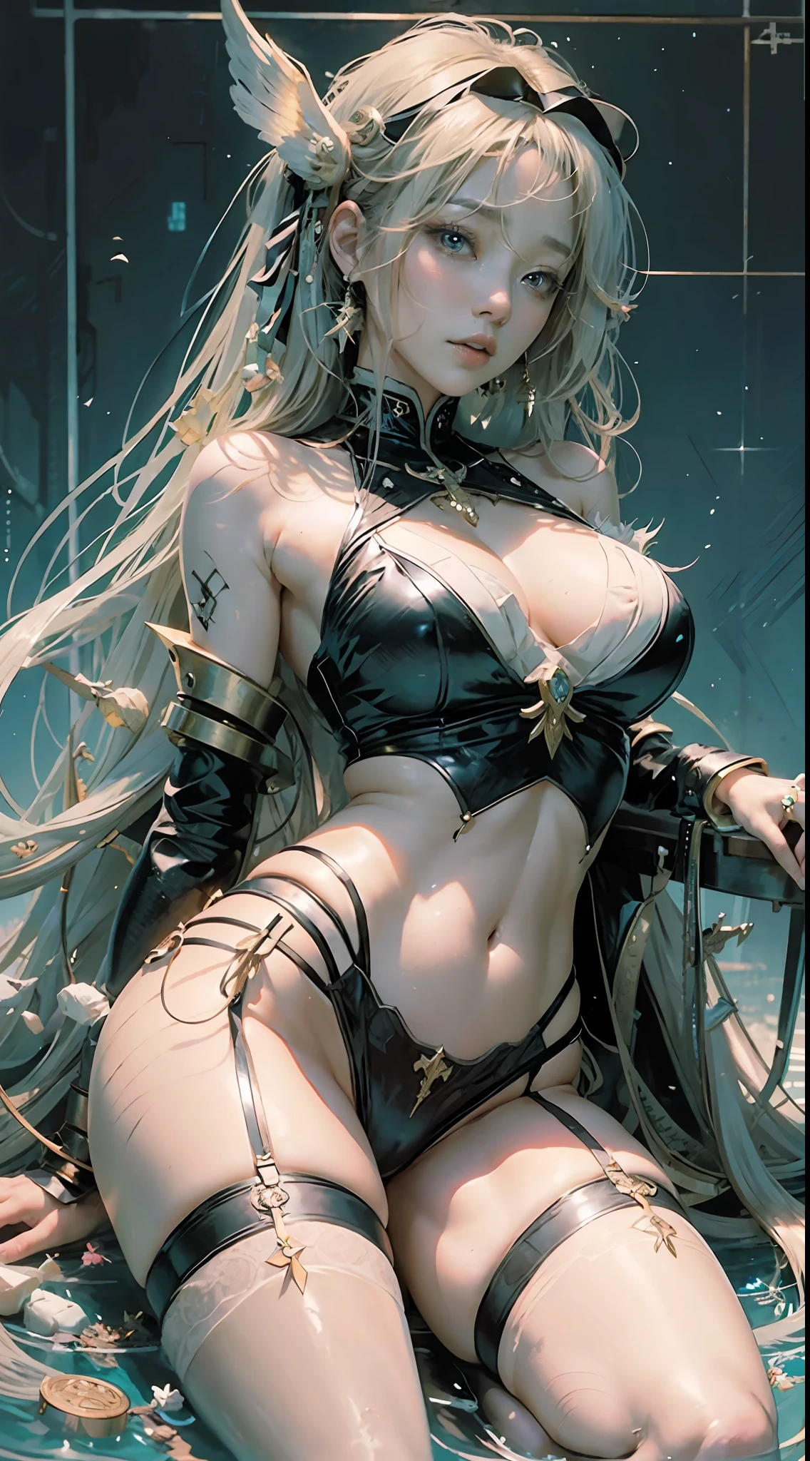 Girl Long Hair, Anime Style 4 K, Beautiful Seductive Anime Woman, Dreamy, Smooth Color, Manga, Shoujo, Technology, Cultivation, Dreamy, Excellent, Masterpiece, High Resolution, (Exquisite Body: 1.5), Stunning Beauty, (Milky Skin: 1.3), Delicate Details, Black Stockings, Beauty, White Shirt, Dim, Dark, Despair, Mercy, Pathetic, Movie,, Bare Shoulders, (Medium), (Curvy Body: 0.8),.. --auto --s2