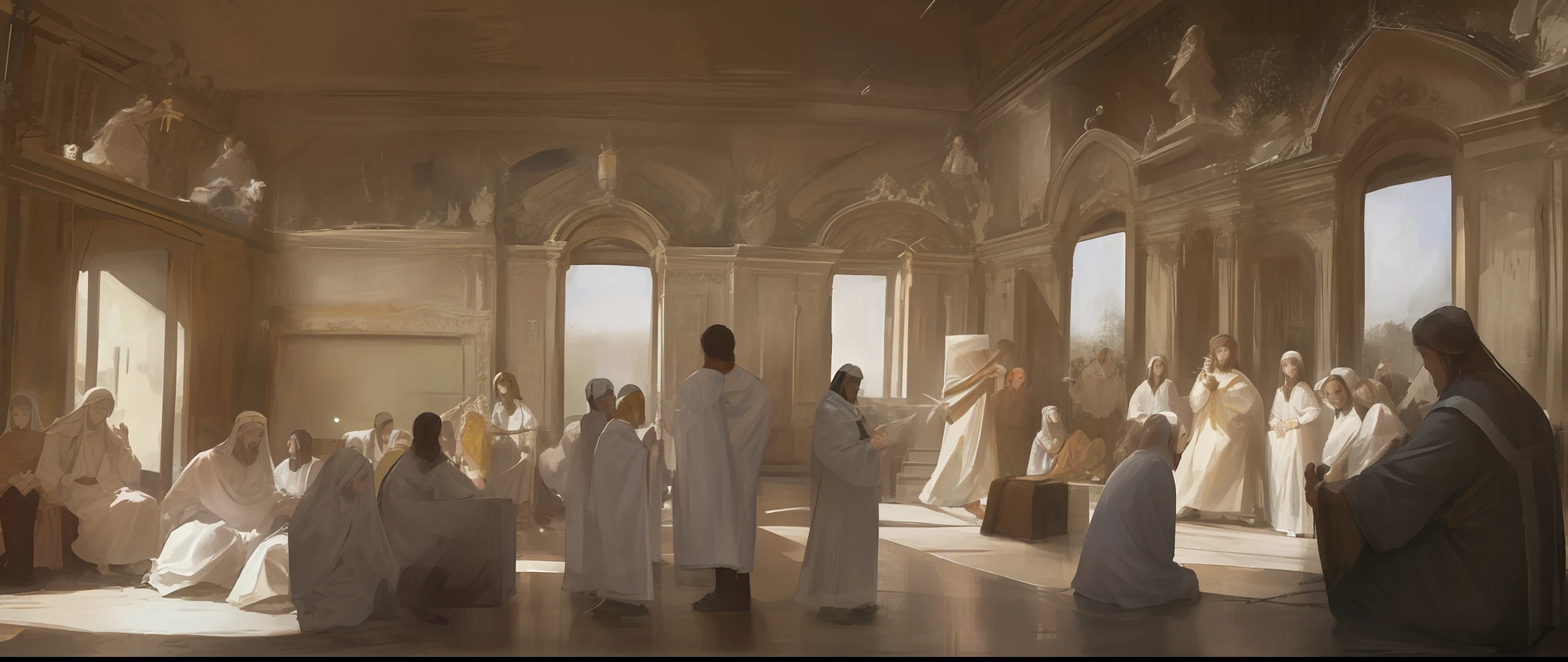 The disciples of Jesus Christ at the event of the day of Pentecost