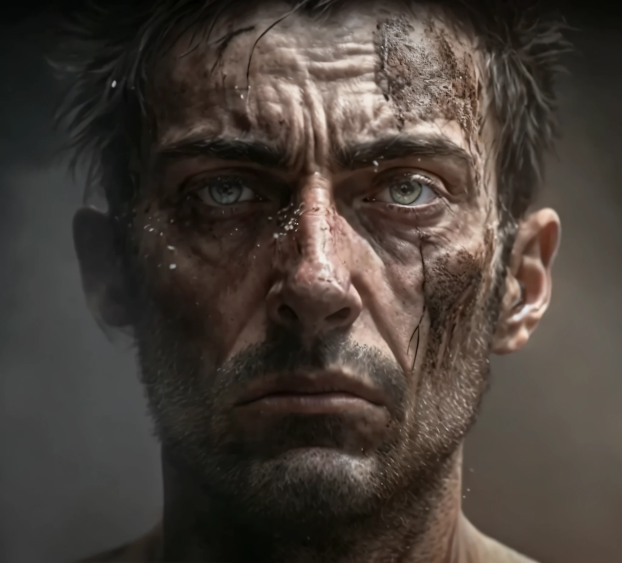a man with a very big face and a very big face, highly detailed vfx portrait, cinematic realistic portrait, 4k concept art and hyper realism, highly detailed vfx portrait of, epic portrait of menacing, unreal engine character art, ultra realistic concept art, full face epic portrait, cinematic bust portrait, extreme detailed face and body, photorealistic dark concept art