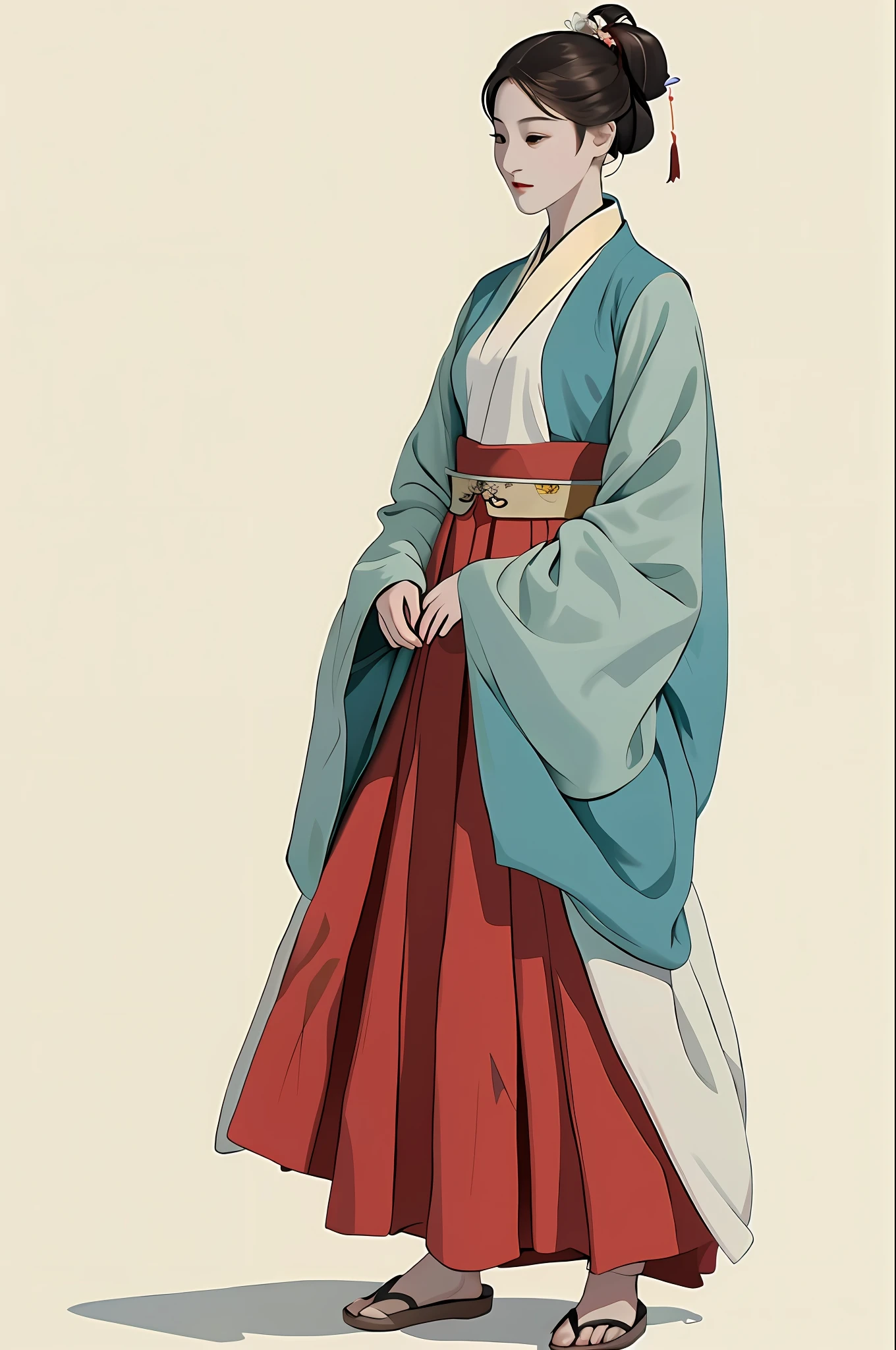 Girl, (Full body: 1.2), Masterpiece, Fashion, Hanfu, Brown Eyes,