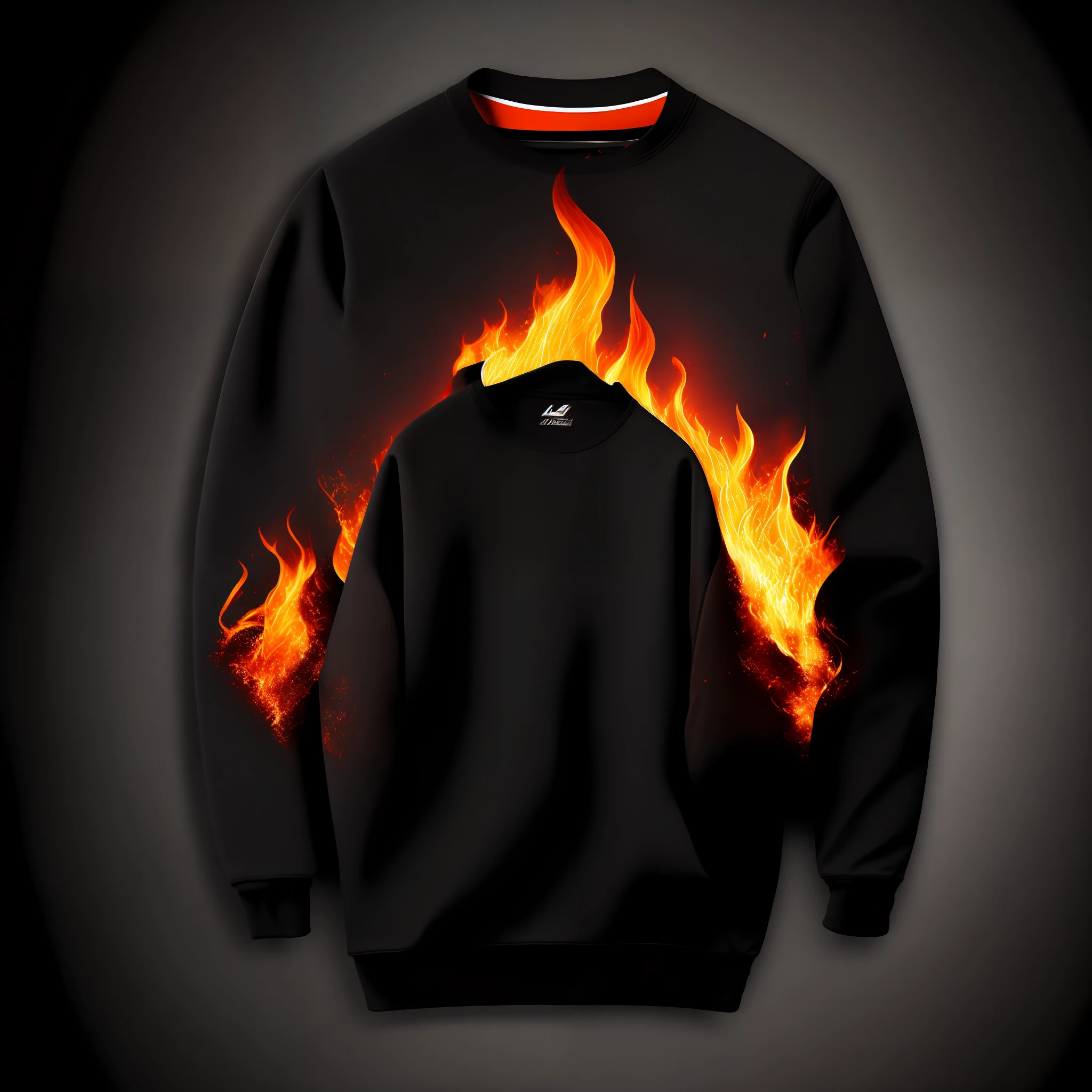 Sweatshirt, flame background,