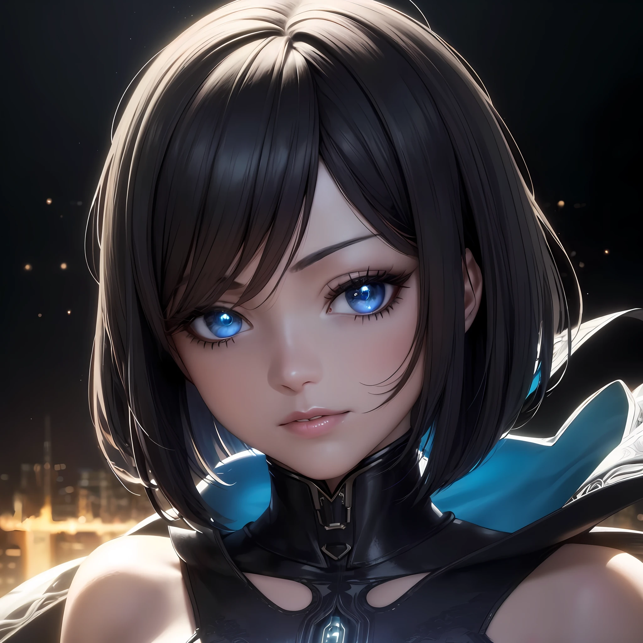 ((From a beautiful & perfect face to a hot waist)) superheroine masterpiece hyperrealist & photorealist beauty young astonishing anime ((asymmetrical eyes)), pearly perfect skin (short bob cut hair) in realistic & hyperdetailed combat body plugsuit with cape & scarf in 8k, full HD  vines, detailed artistic, aesthetic, midnight aura,  glowing, glamour, glow, shadows, developed by Unreal Engine 5, Ultra Sharp Focus, Art by Alberto Seveso, Sci-Fi, Intricate Artwork, golden Ratio, epic, HR Giger STYLE, highly detailed, vibrant, UHD 8K