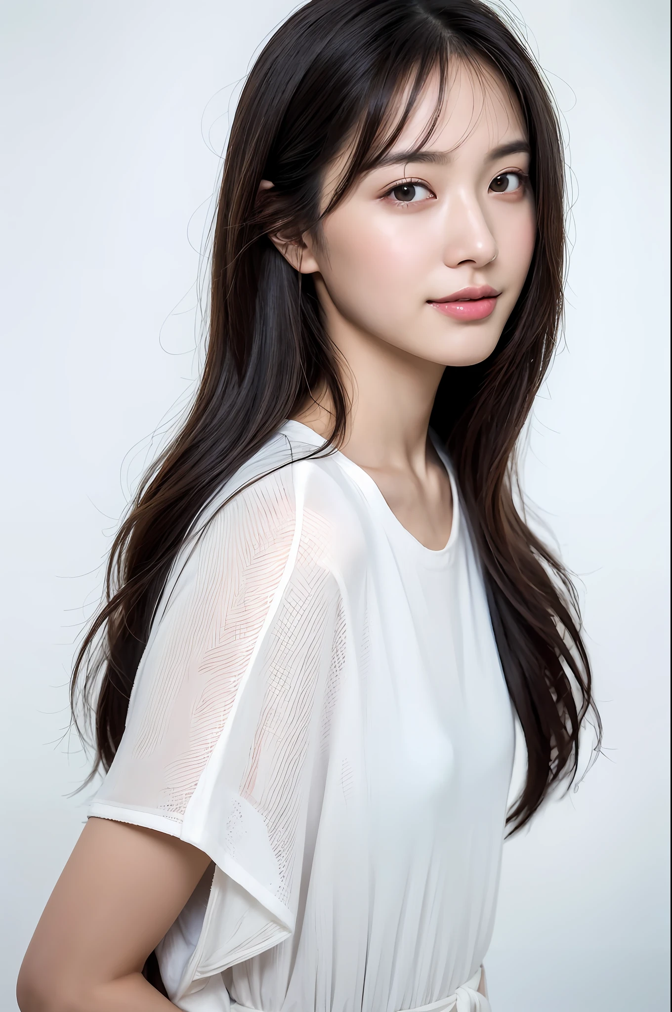 Slim girl model photo, female model, Japan woman, (8k, RAW photo, best quality, masterpiece: 1.2), (realistic, photorealistic: 1.37), ultra detail, ultra high resolution, summer, frontal, (8k, RAW photo, best quality, masterpiece: 1.2), ultra detail, super resolution, (real, real photo: 1.37), portrait, high definition RAW color photo, Professional pictures, very detailed and beautiful, very detailed, 8k wallpapers, amazing details, huge file size, official art, highly detailed CG Unity 8k wallpaper, very detailed beautiful girl, very detailed face, very detailed eyes, very detailed skin, very detailed fingers, very detailed nose, very detailed detailed mouth, perfect anatomy, detailed background, detailed clothes, one girl, ( 20:1.2), 20s, cute girl, realistic body, petite, white skin, radiant skin, slim body, handsome body, black hair, short hair, (dull bangs: 1.2), smile, cute, youthful, cute face, realistic face, delicate eyes, sagging eyes, full body image, standing figure,