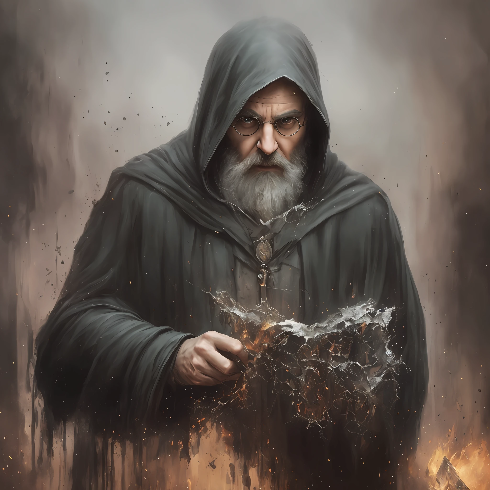 hyper-detailed terrifying dementor portrait of Harry Potter, cinematic shot in 5d canon, ultra realistic skin, precise hands, Steve Henderson, Fabian Perez, Henry Asencio, Jeremy Mann, Marc Simonetti, fantasy, magician, book, horror atmosphere, beard --auto --s2