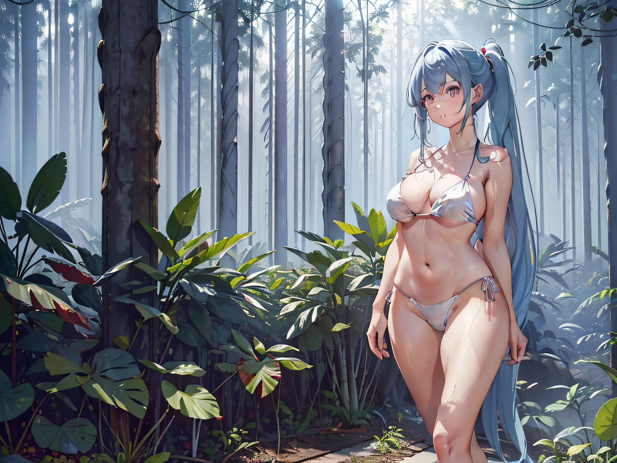 Adding undergrowth in front of the girl