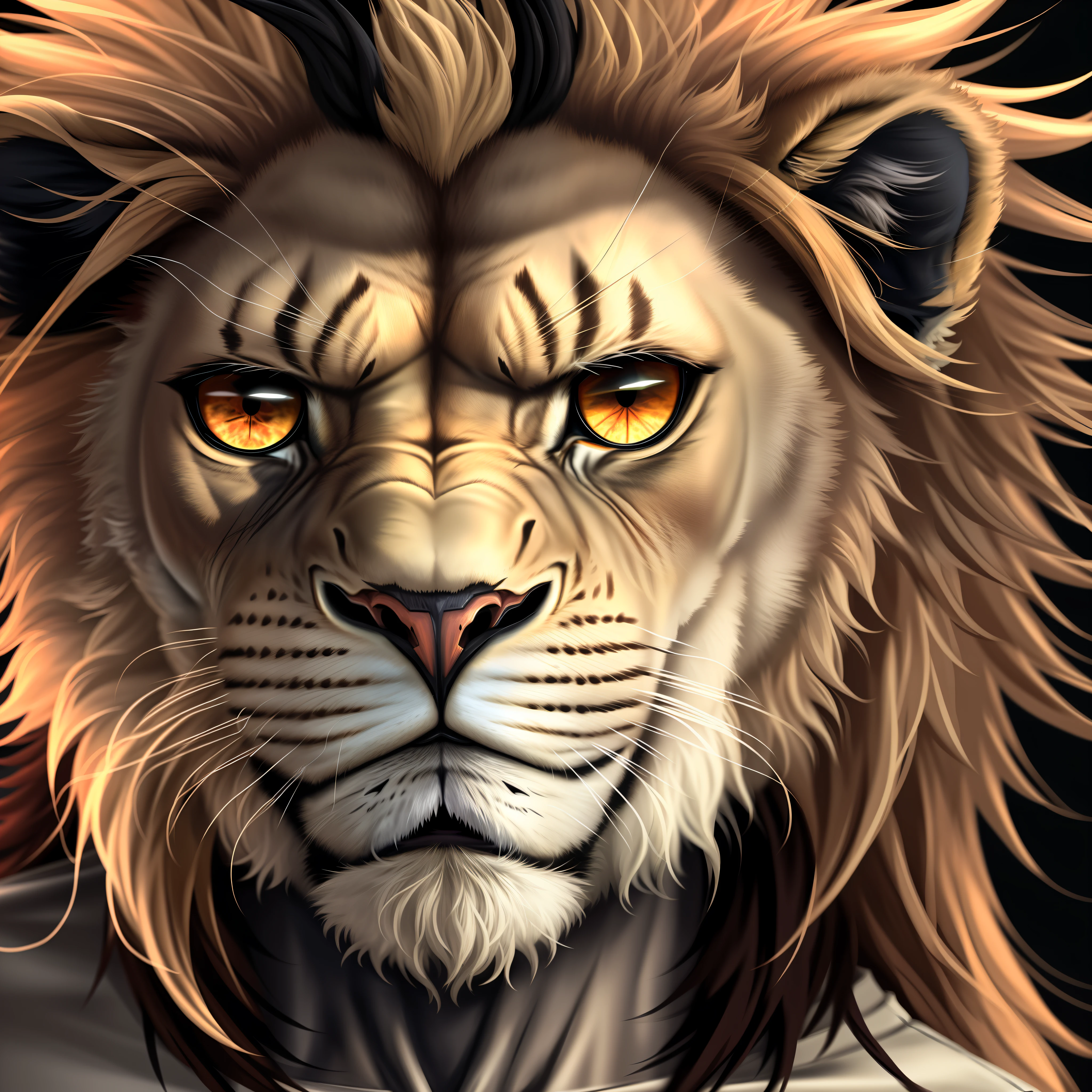 Lion with menacing look