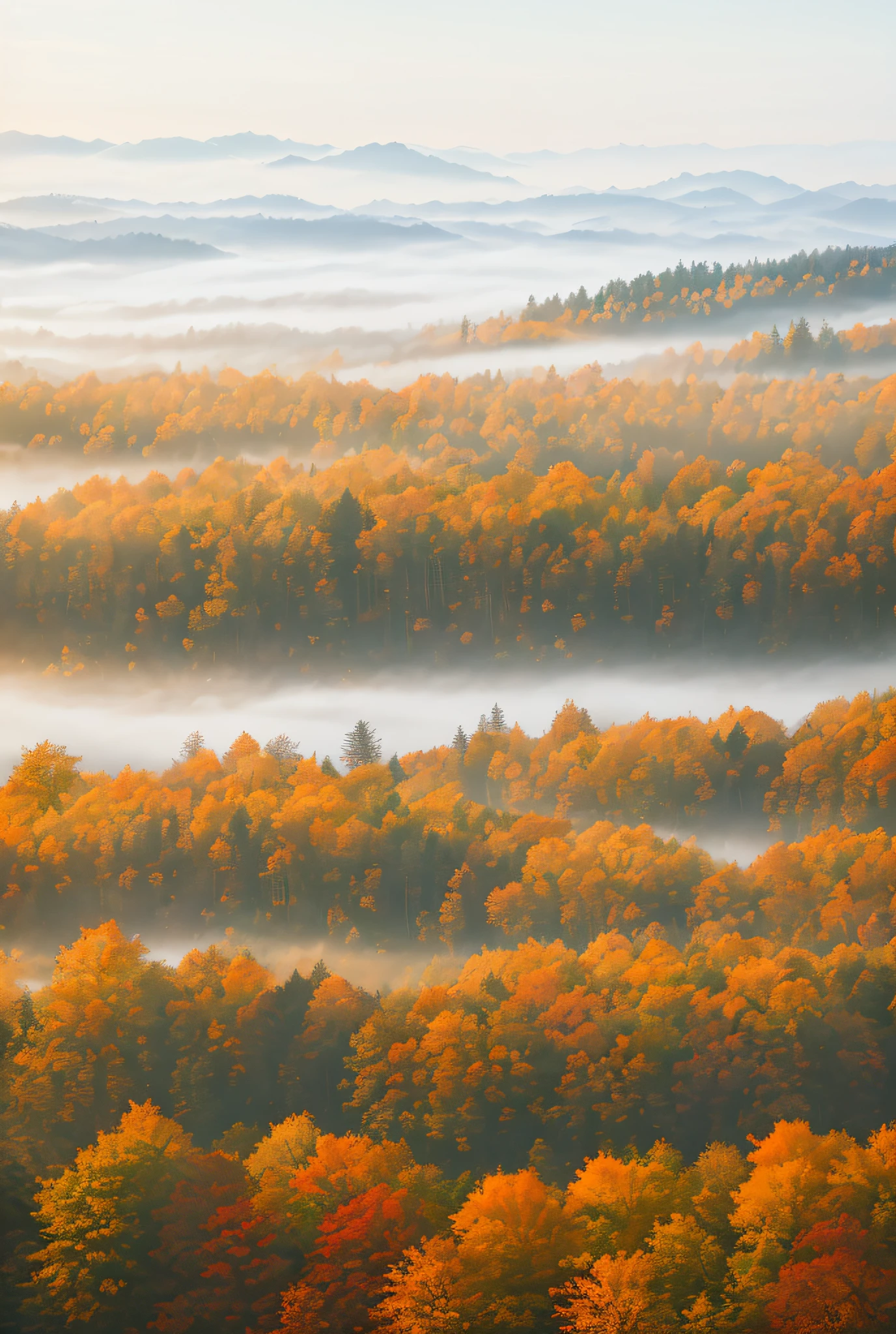 8K HD, Ultra High Quality, Oil Painting Style, Foggy, Foggy View of a Church in the Middle of the Woods, by Conrad Grobb, Mysterious Environment, by Gabor Sikzai, breathtaking composition, Gusztáv Kelety, (Mist), Mist, Mysterious Orange Mist, Sebastian Spryn, Wojciech Gersen, Fog Maniac Berg, Janos Nagy Barlog, Golden Autumn Moment, Beautiful Wallpapers, HD Photography, Real and Clear, exquisite details, delicate foliage, high viewing angle, wide view