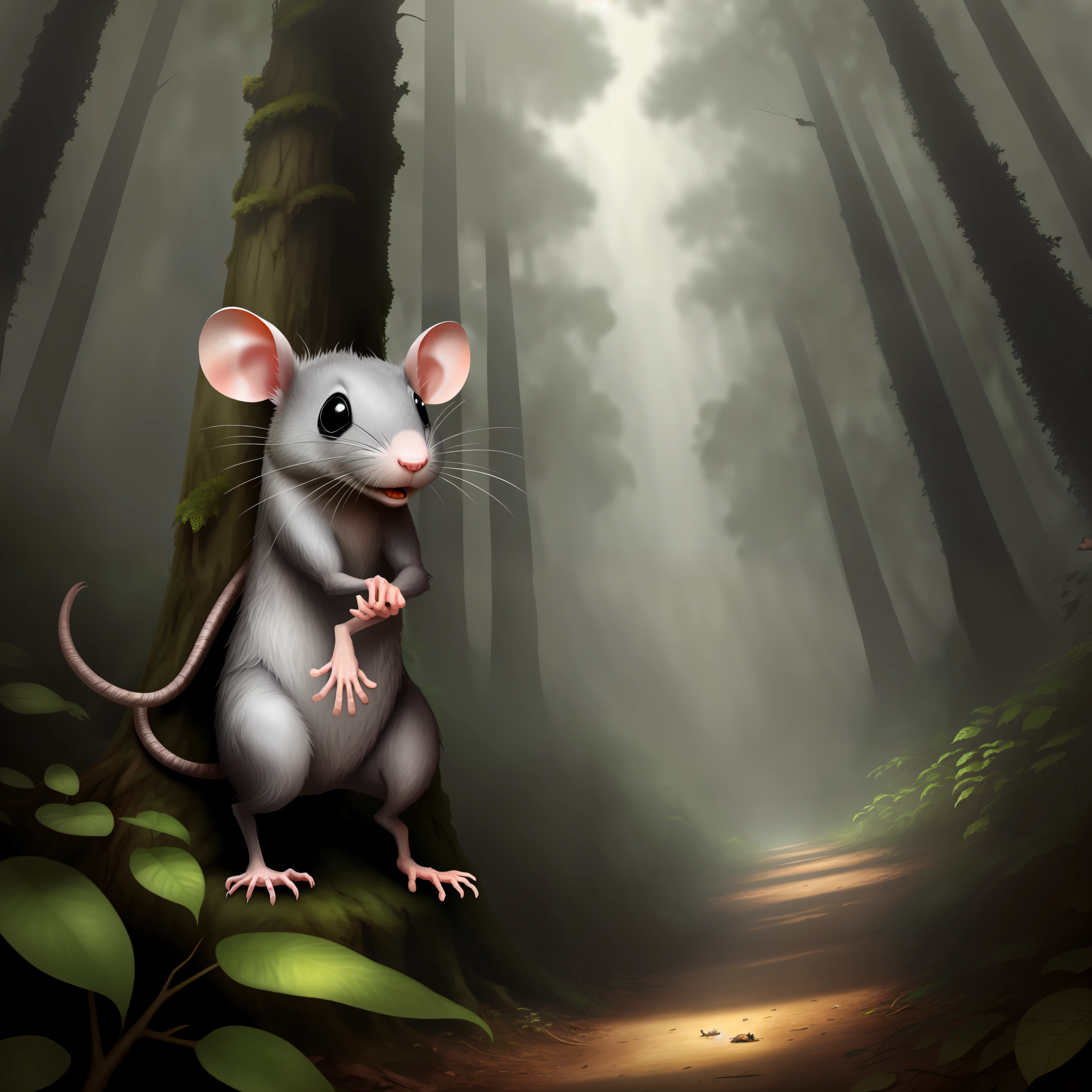 Scared Rat in the Forest