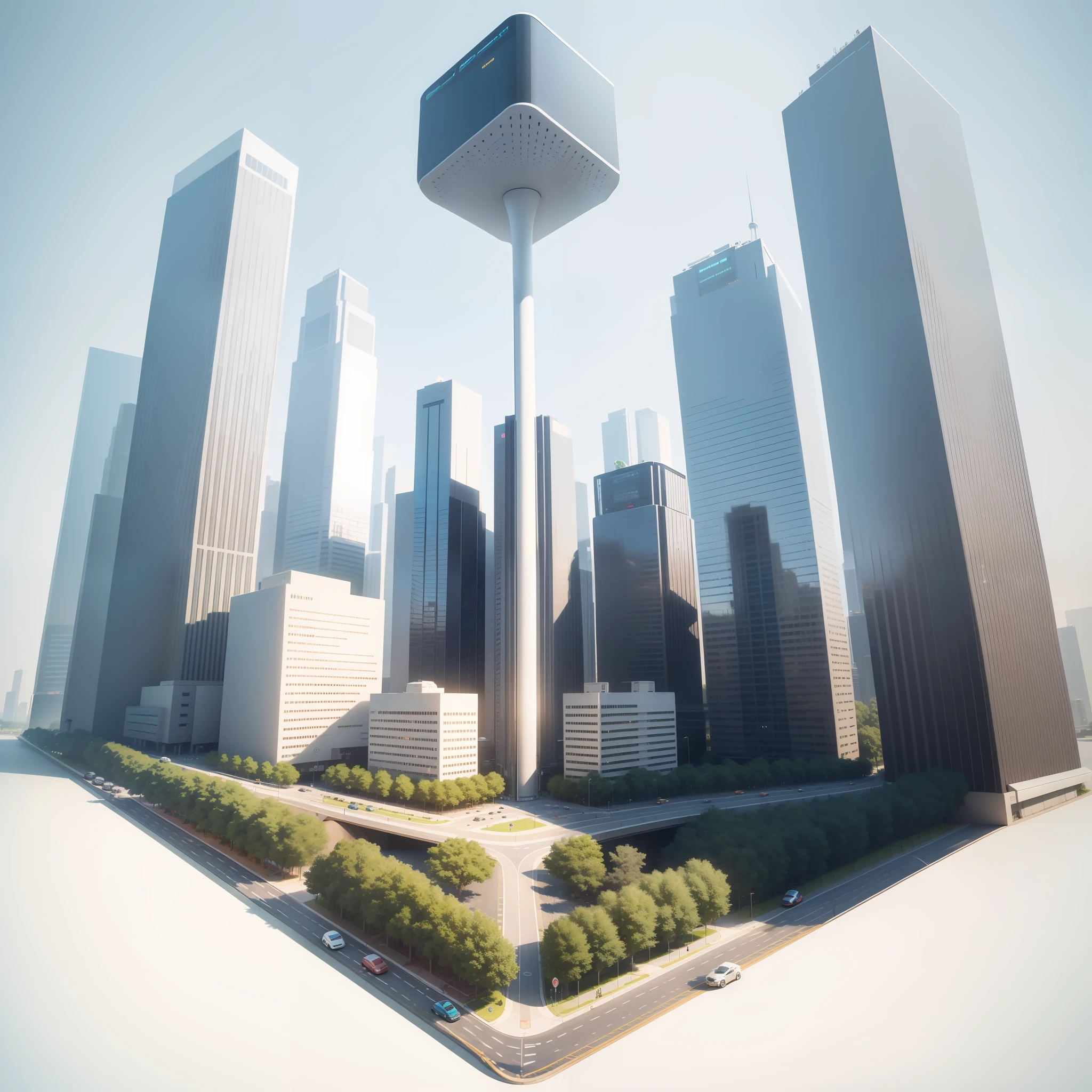 Urban landscape, smart transportation, renewable energy, digital buildings, smart homes, smart communities, blind box toy style, high detail, ray tracing, stereogram, three sided view, Op art, 8k, high details, high quality, 8k, masterpiece, ccurate, best quality --auto --s2