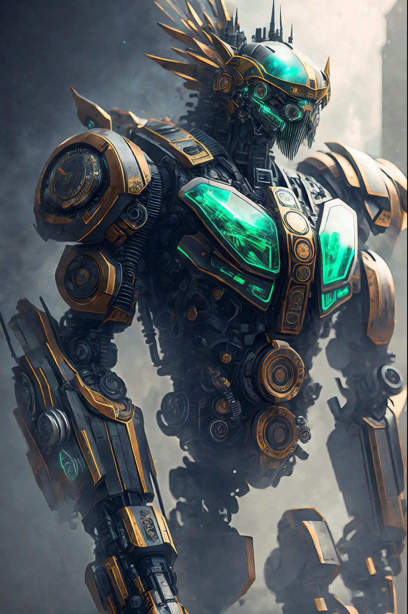 Best Quality, 500 Pixels, CGSOCIETY, 8K, (Beautiful: 1.2) Original Photo of Robot Jade, DreamlikeArt, Ultra-detailed Photo Realism by Greg Rutkowski, (Film Grain : 1), High Resolution, Clear Focus, Contrast, Intricate Detail, Atmospheric Light, Refractive Lighting, Unreal Engine 5, Cinema, Concept Photography, Masterpiece, Octane Rendering, CGSOCIETY Trend, Color Smoke, Crazy Detail, steampunk detail, intricate detail, super detail,