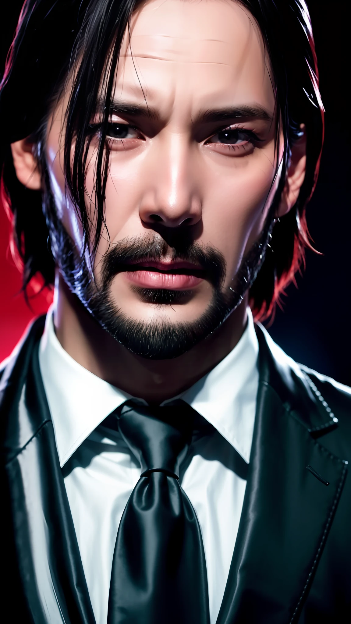 John wick , close up face looks cinematic lighting hyper realistic super details