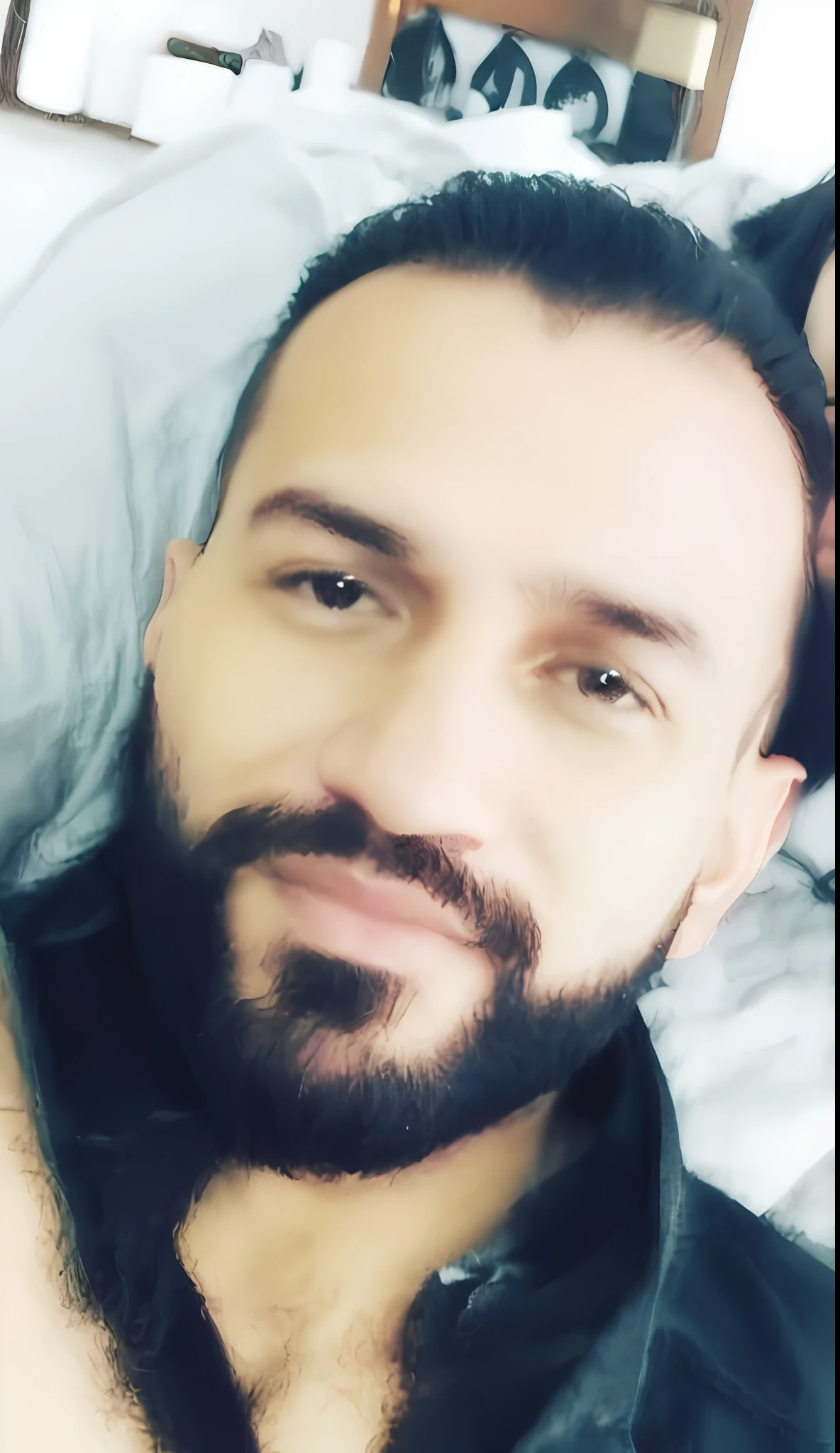 there is a man and a woman lying on a bed together, about 3 5 years, selfie of a man, profile picture, with a small beard, high quality image, 3 2 years, selfie!!!!! by a man, loaded, 3 6 years, 3 0 years man, Mohamed Reda, 38 years, Andres Rios