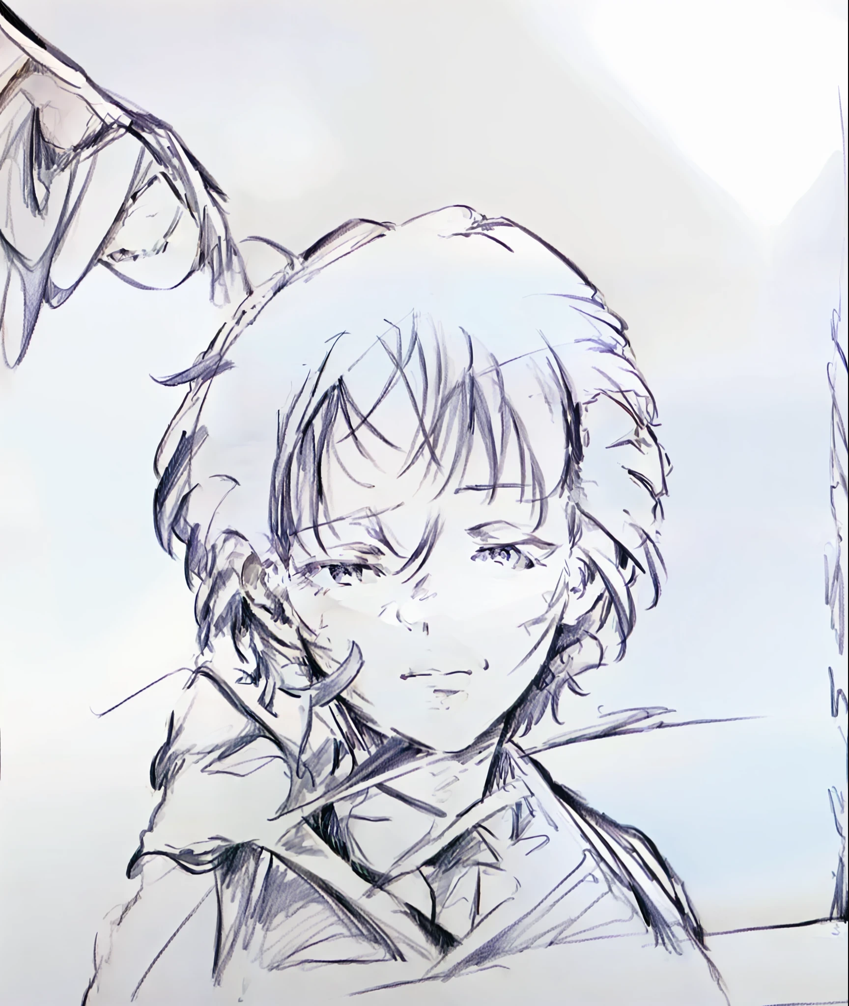 Boy with tie and a bird on his shoulder, inspired by Harry Potter, he's rolling his eyes, his expression of disdain, inspired by Ahouta Takamitsu, Harry Potter in uniform, nostalgic guys and little creatures, friendly guys and little creatures, anime style, dark blue hair with a black headband on his head, wearing a blue striped tie