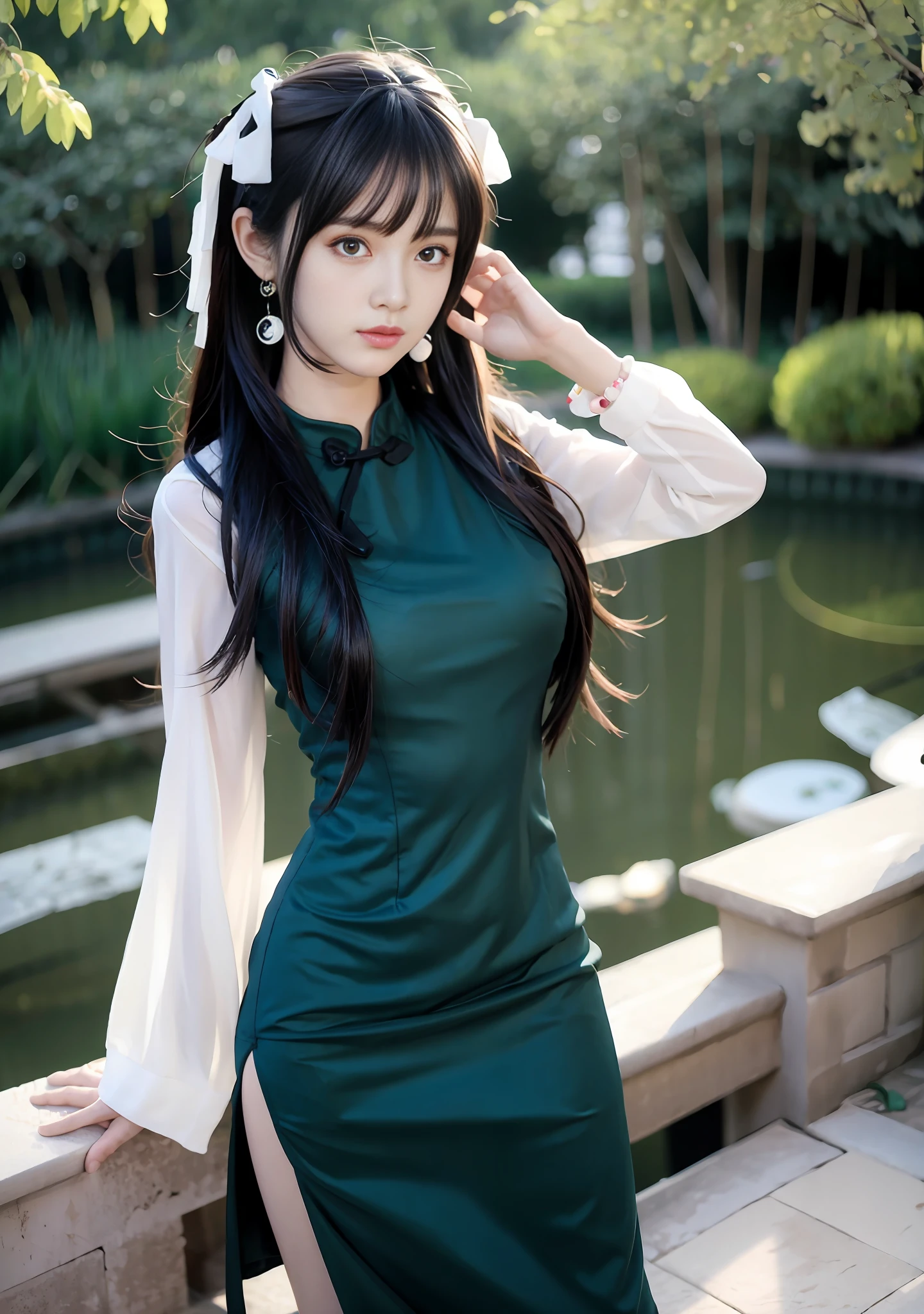 (ulzzang-6500-v1.1:0.4), 1girl, kpop idol, yae miko, detailed face, long legs shot, full body, master, best quality, (very detailed CG unity 8k wallpaper, masterpiece, best quality, ultra - detailed, best shadow), (detailed background), (beautiful detailed face, beautiful detailed eyes), High contrast, (best illumination, an extremely delicious and beautiful), independent sleeves, pink hair, long hair, best quality, (photorealistic : 1.2), (Hair Accessory: 1.35), Jewelry, Purple Eyes, Earrings, Big Breasts, Torii, Cherry Blossoms, Lantern Lights, Depth of Field, Detailed Face, Facial Focus, (Looking at Viewer: 1.25), Skin Shine, long sleeves