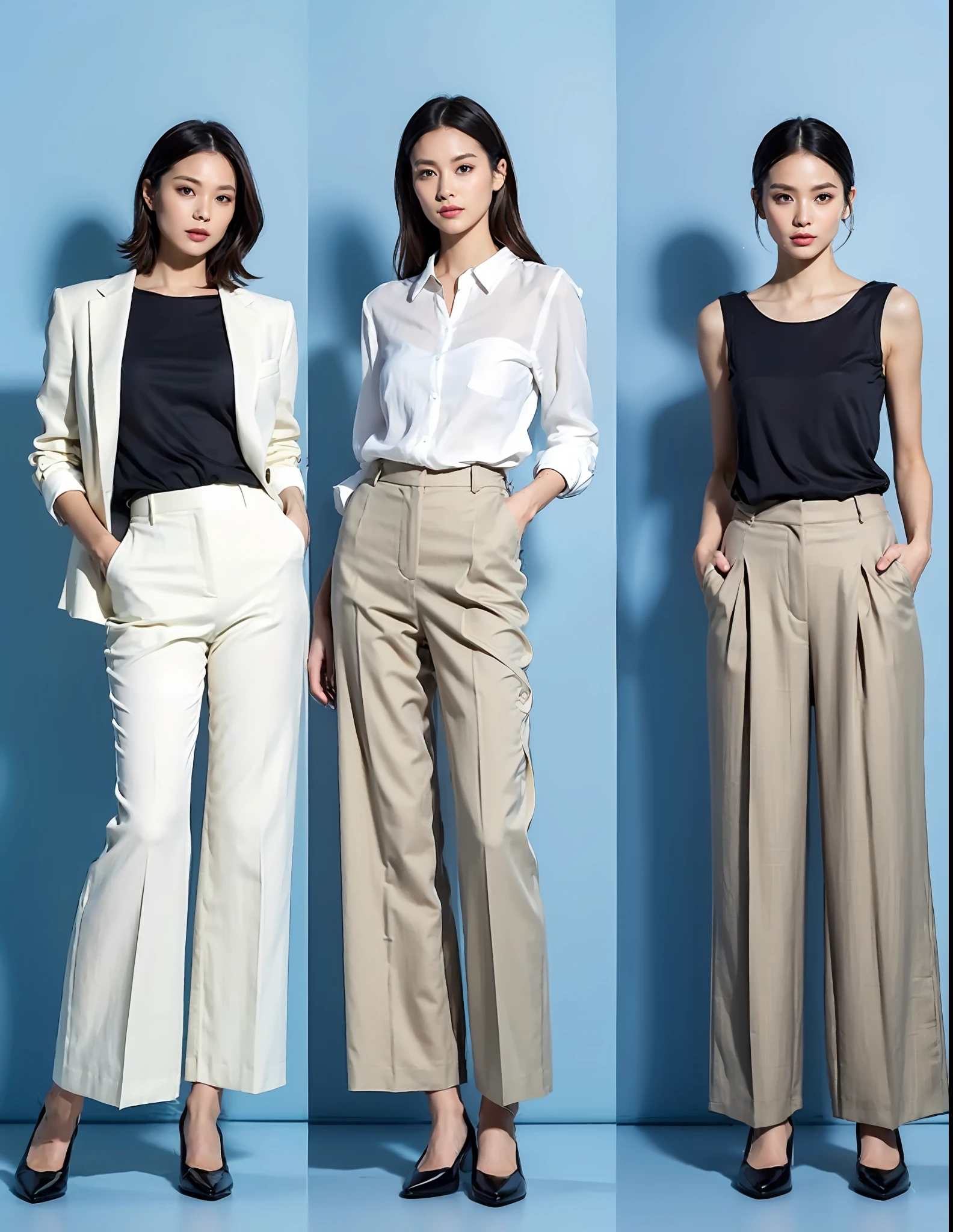 4. Light and Modern Wide-Leg Pants

When it comes to summer outfits, comfort and style go hand in hand. Wide-leg pants are a trendy choice for this season, especially for middle-aged women. Opt for lightweight materials such as silk or cotton-linen blends that feel soft against the skin while ensuring breathability. These pants not only provide comfort but also create a sleek and elegant look, making you appear taller and more sophisticated. Stick to minimalist colors and avoid busy patterns to strike a balance between elegance and fashion. Complete the outfit with a pair of pointed-toe loafers.