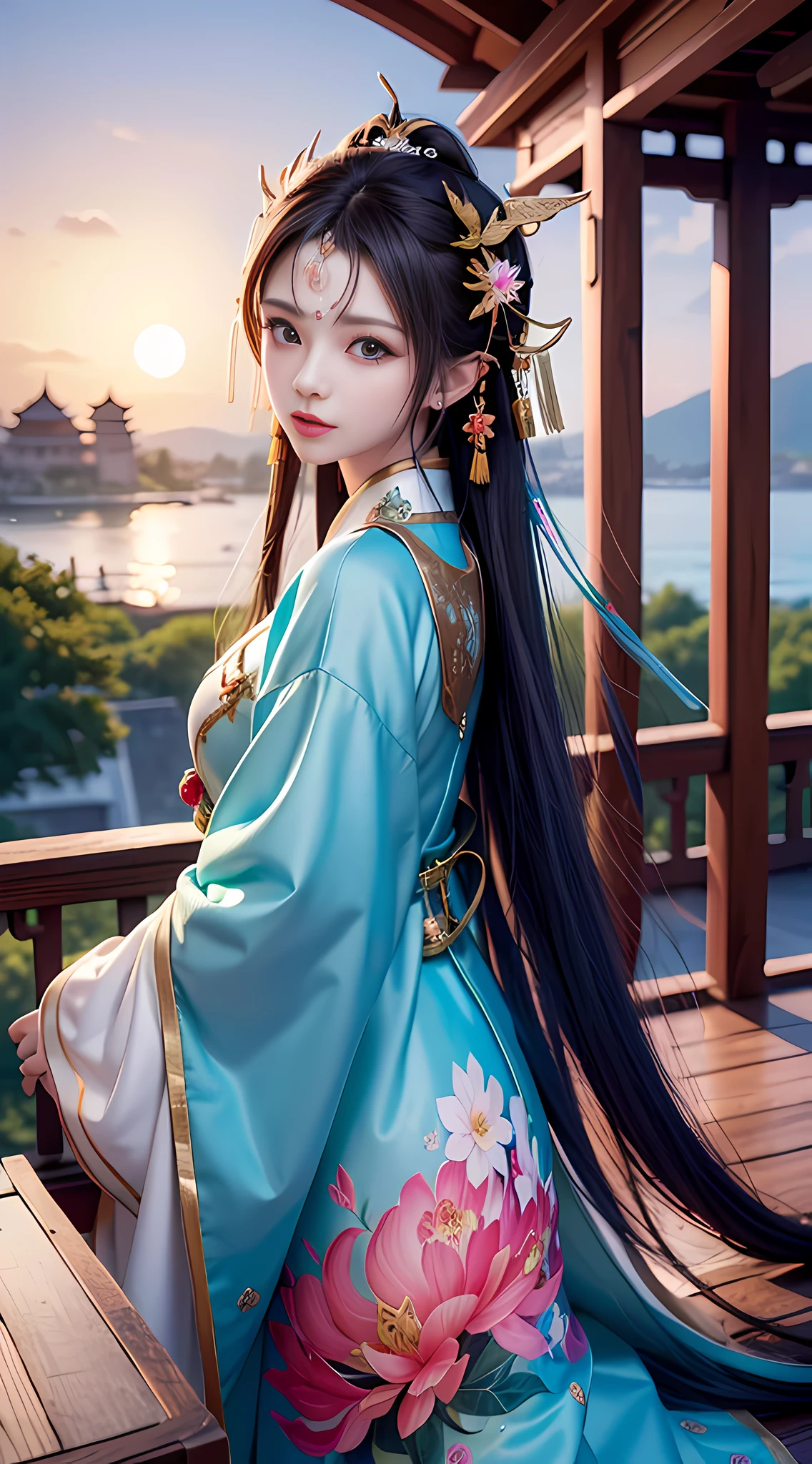 (8k, RAW photo:1.2),best quality, ultra high res,dramatic angle,(fluttered detailed color splashs), (illustration),(((1 girl))),(long hair),(rain:0.9),(hair ornament:1.4),there is an ancient palace beside the girl,chinese clothes,(focus on), color Ink wash painting,(color splashing),colorful splashing,(((colorful))),(sketch:0.8), Masterpiece,best quality, beautifully painted,highly detailed,(denoising:0.6),[splash ink],((ink refraction)), (beautiful detailed sky),moon,highly,detaild,(masterpiece, best quality, extremely detailed CG unity 8k wallpaper,masterpiece, best quality, ultra-detailed),(Lycoris radiata),