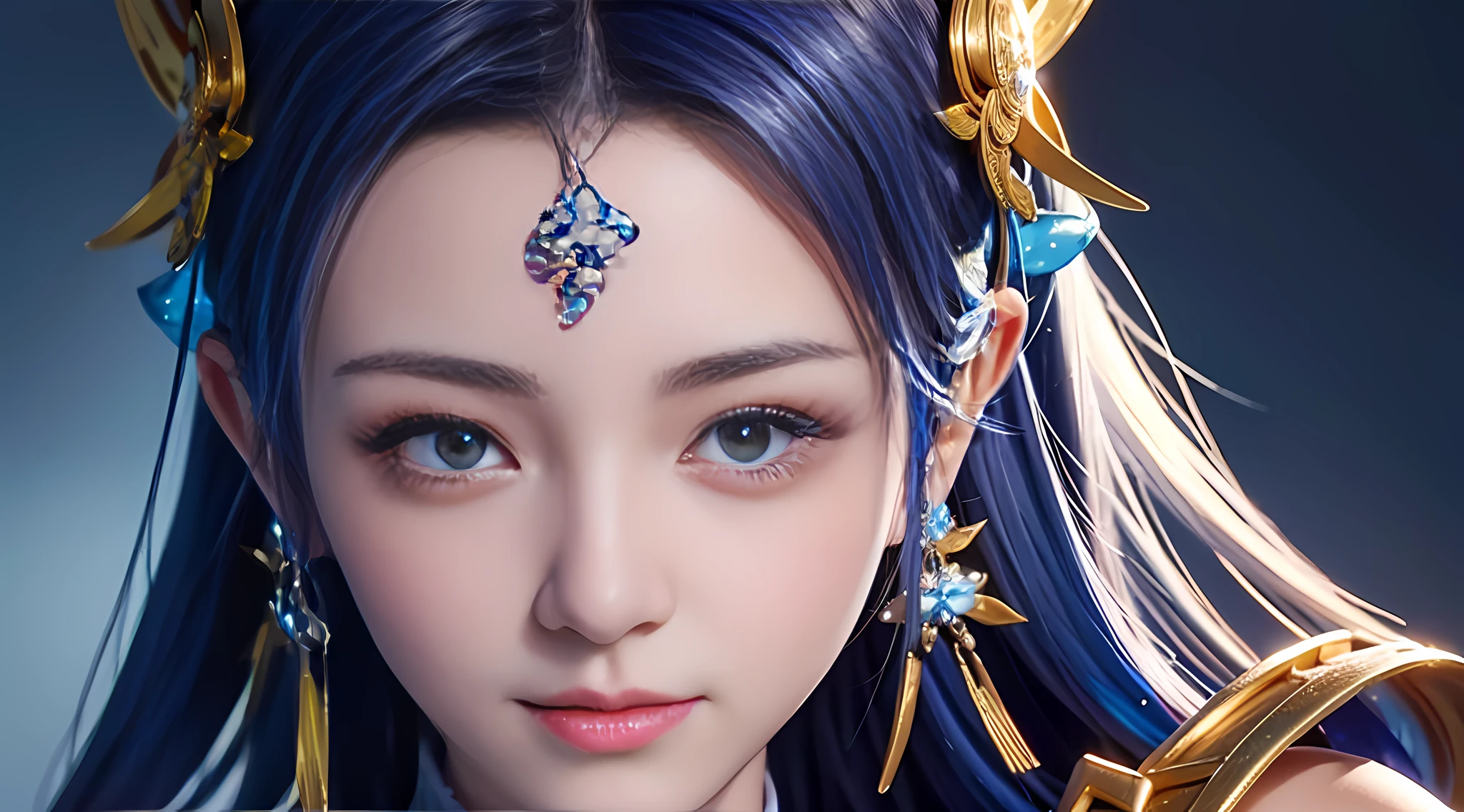 a close up of a woman in a silver and blue dress, chengwei pan on artstation, by Yang J, detailed fantasy art, stunning character art, fanart best artstation, epic exquisite character art, beautiful armor, extremely detailed artgerm, detailed digital anime art, artgerm on artstation pixiv, armor girl