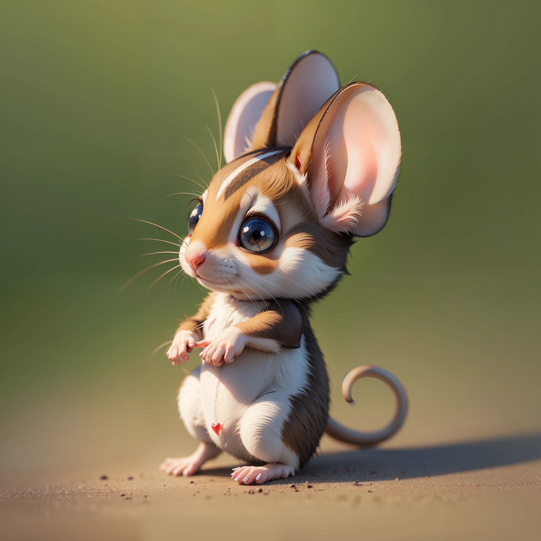 Small mouse on the side of a big heart --auto --s2
