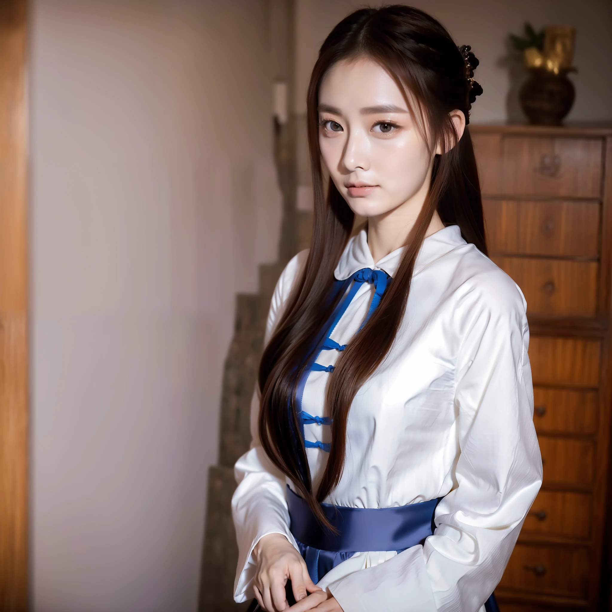 best quality, masterpiece, highres, wuxia 1girl, china dress, super Beautiful face, super beautiful eye, super beautiful hair