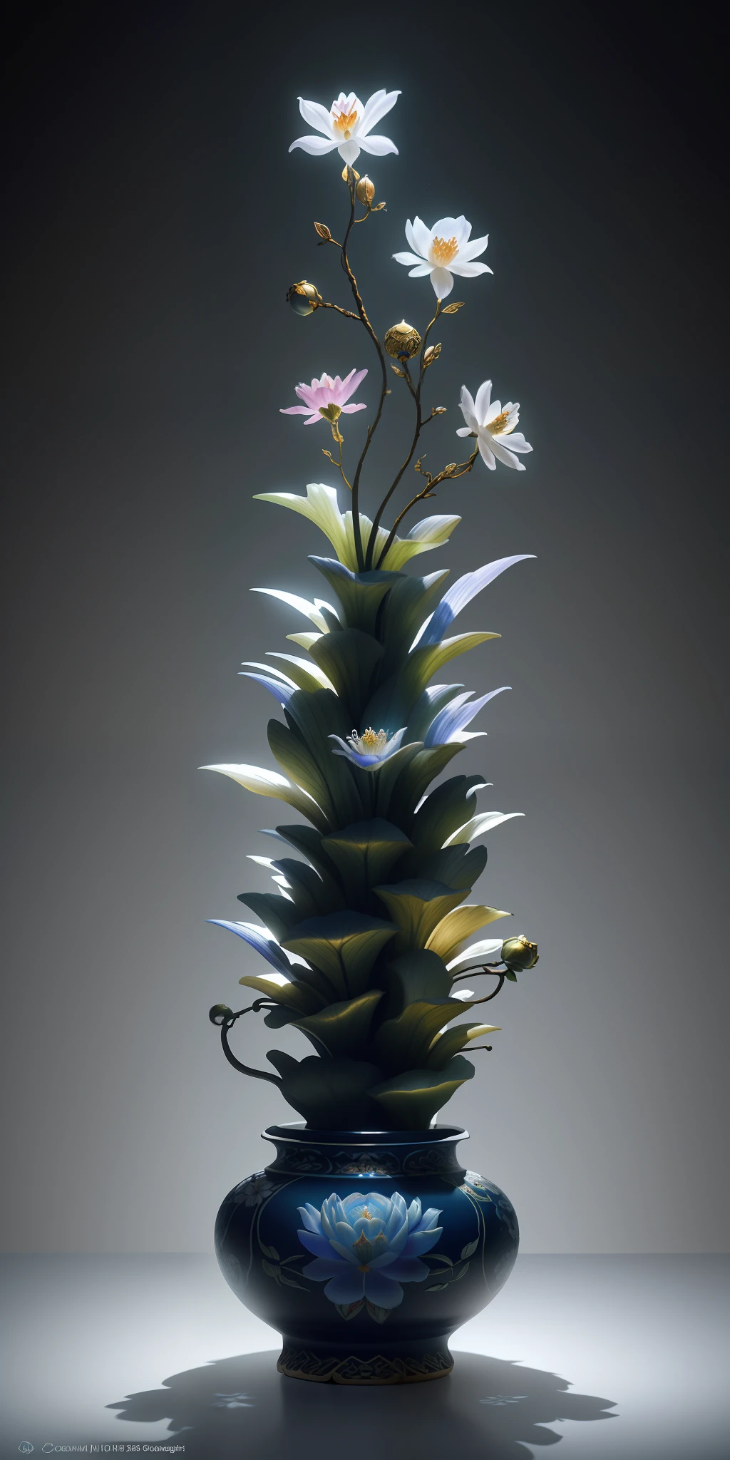 best quality, realistic, photorealistic, ultra detailed, "Mountain of Flower and Fruit+Fairy+Chinese Architecture" highly detailed carving on "southern ice" porcelain,Ultra wide angle,Accent Lighting,Volumetric Lighting,backlighting, (detailed light),((an extremely delicate and beautiful)),dramatic_shadow,ray_tracing,hdr