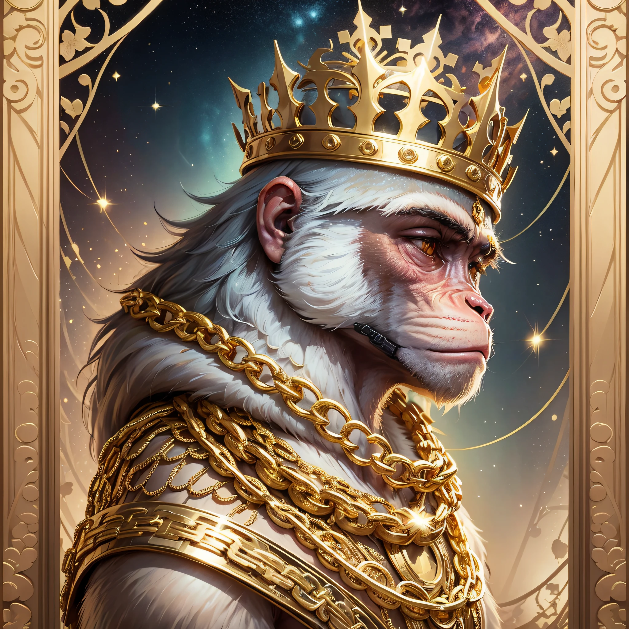 Bitcoin Monkey 12K Gold Chain Crown Profile --auto --s2