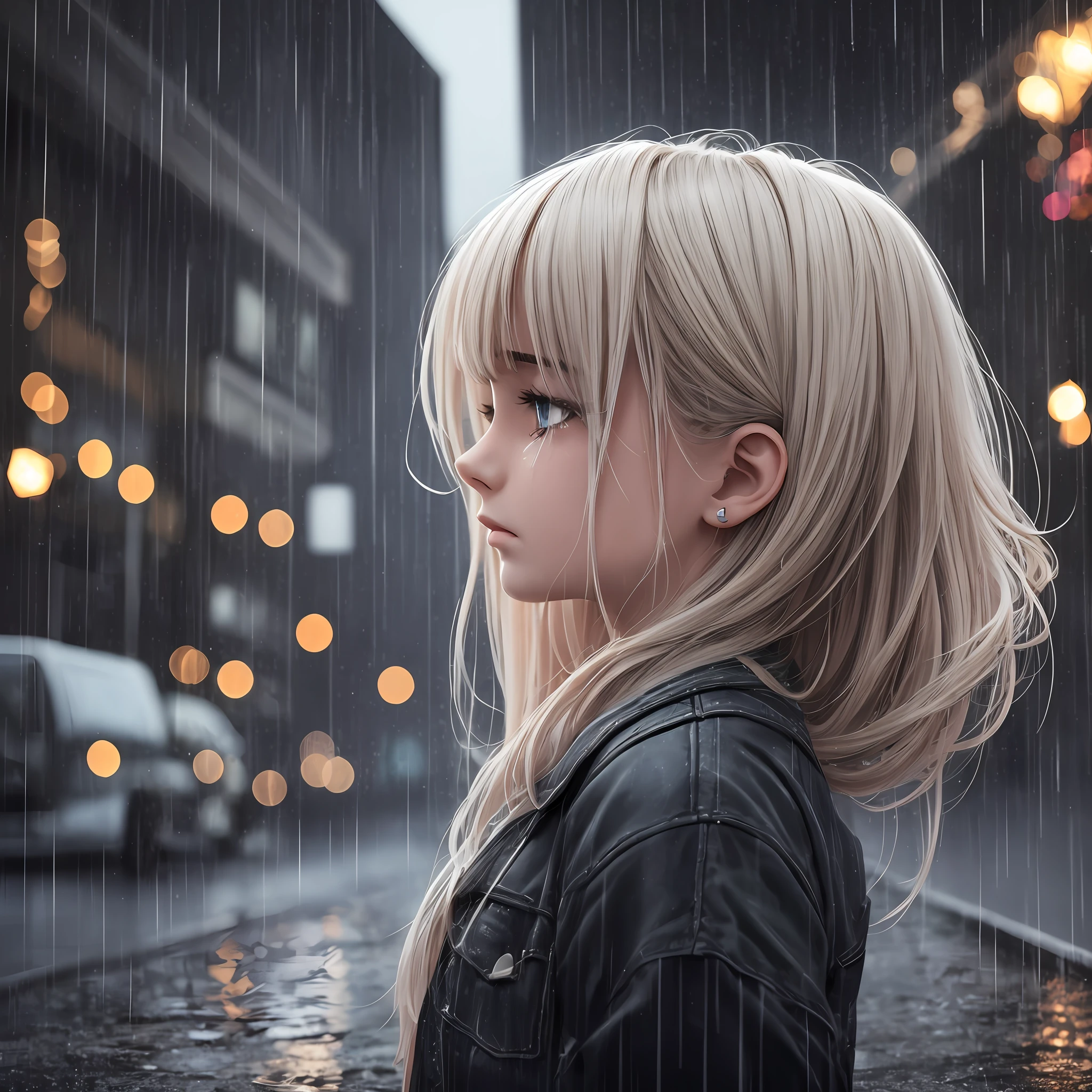 sad girls,cry,darkness,raining sky,3D,upscale,HD --auto --s2