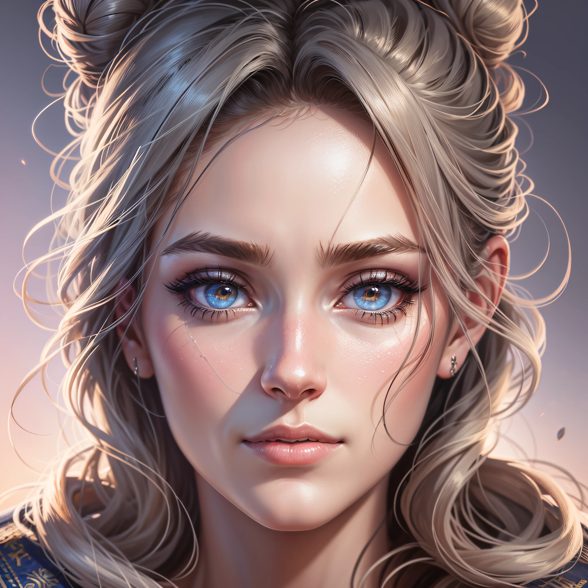 there is a woman with a messy bun , 40 years age, greek goddess, mythological character, highly realistic digital art, very realistic digital art, beautiful digital artwork, cinematic realistic portrait, ultra realistic digital painting, gorgeous face portrait, beautiful portrait photo, detailed beauty portrait, beautiful realistic face, ultra realistic digital art, ultra-realistic digital art, detailed beautiful portrait, realistic digital painting, beautiful face portrait --auto --s2
